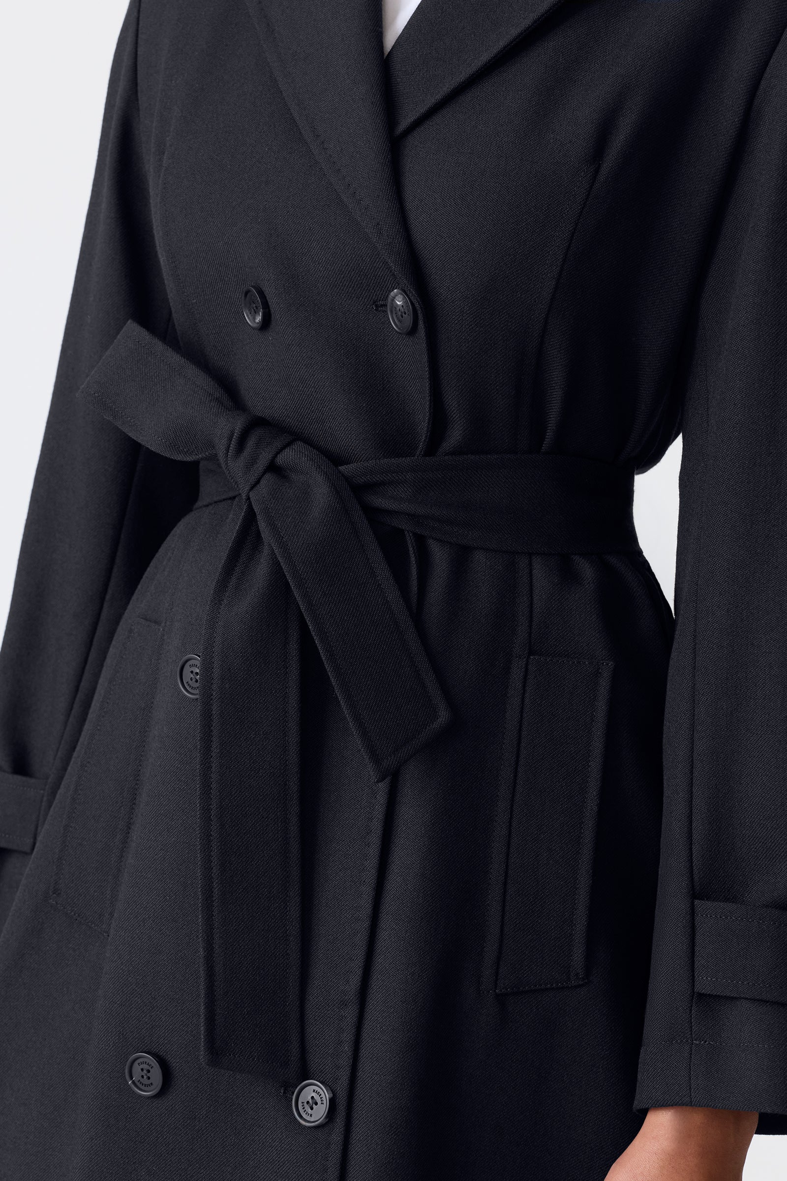 LORNA Wool Gabardine Trench Coat for Women | Mackage® US