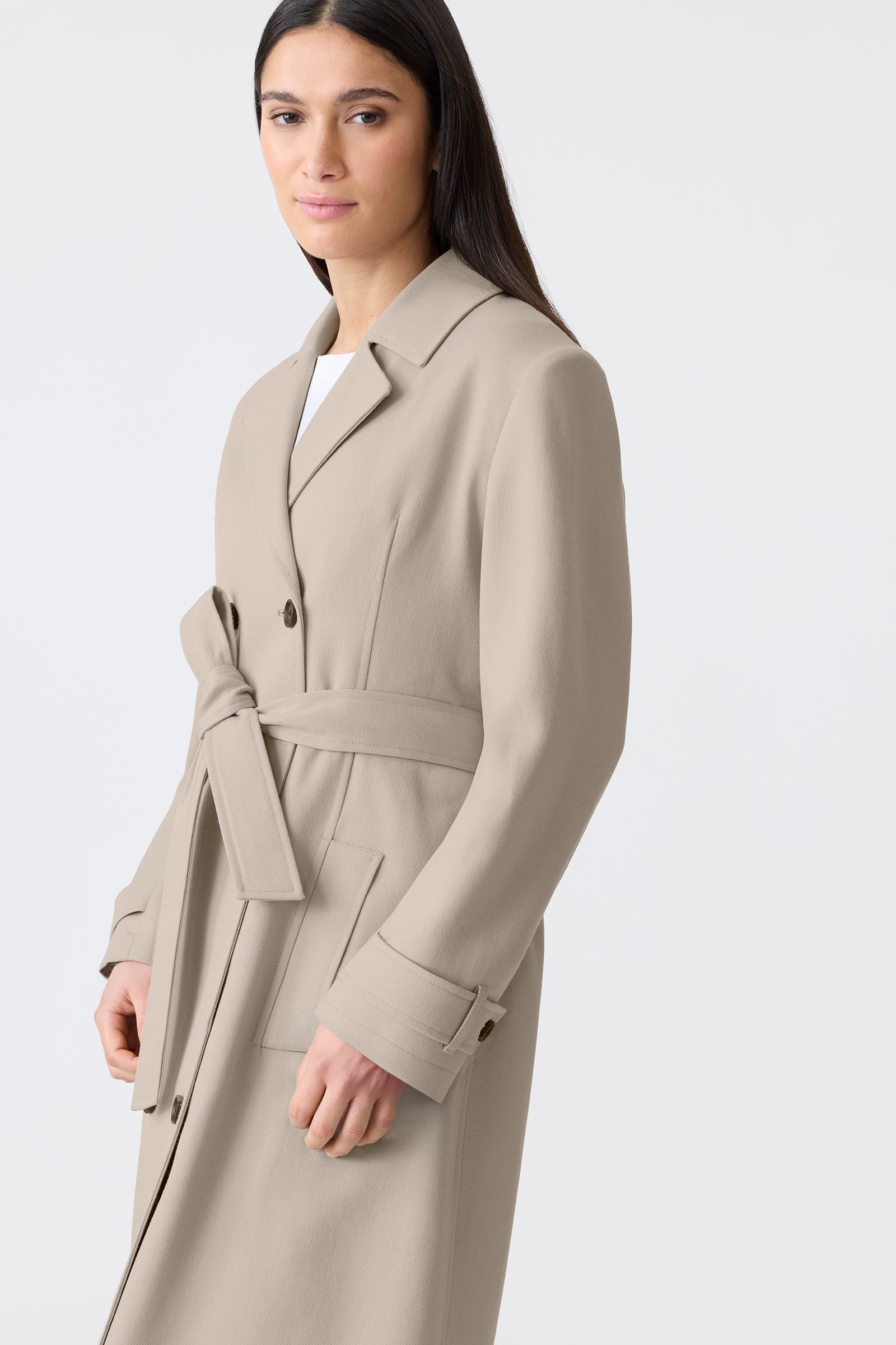 LORNA Wool Gabardine Trench Coat for Women | Mackage® US