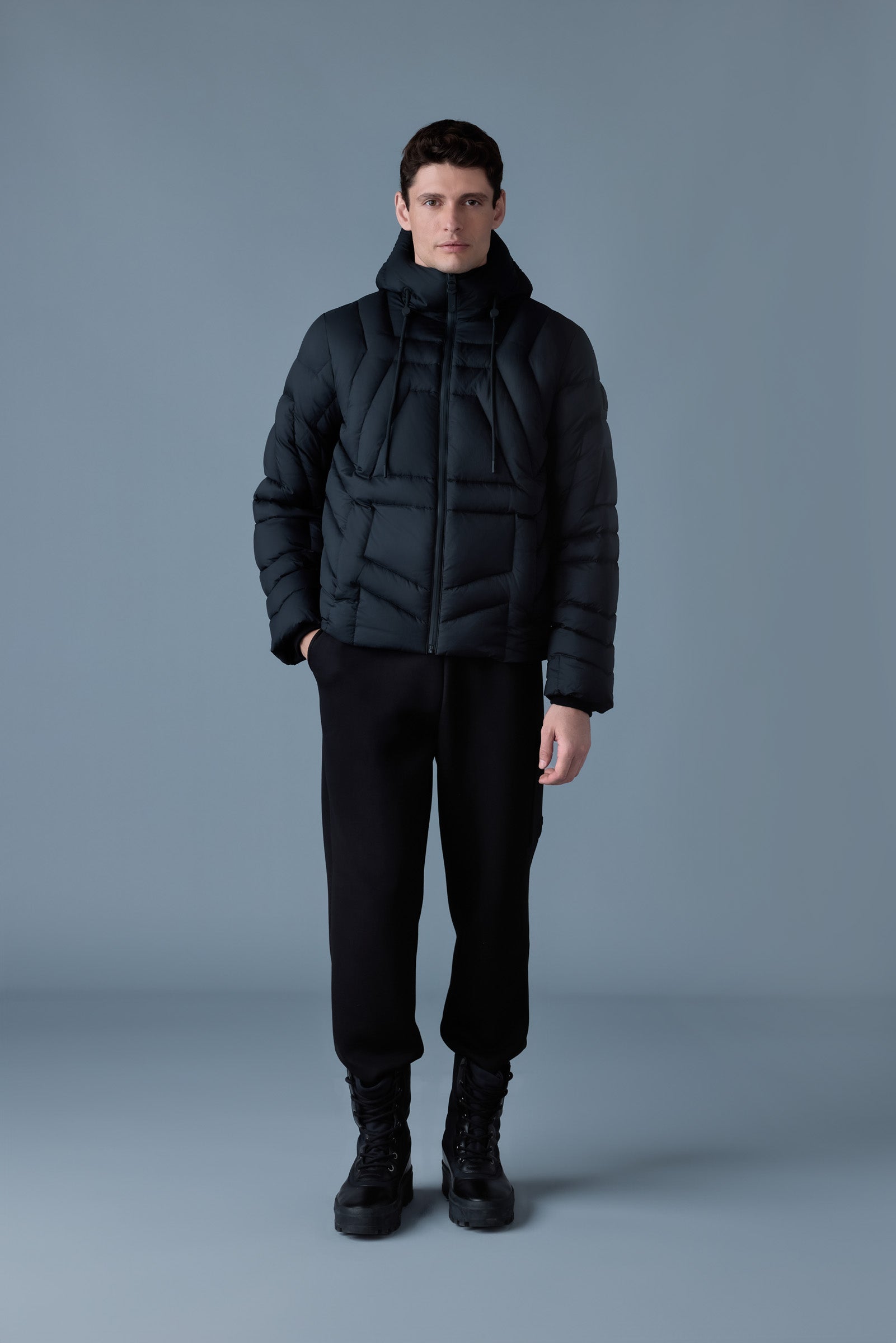 Luke, softwash geometrical channel quilt down jacket | Mackage® US