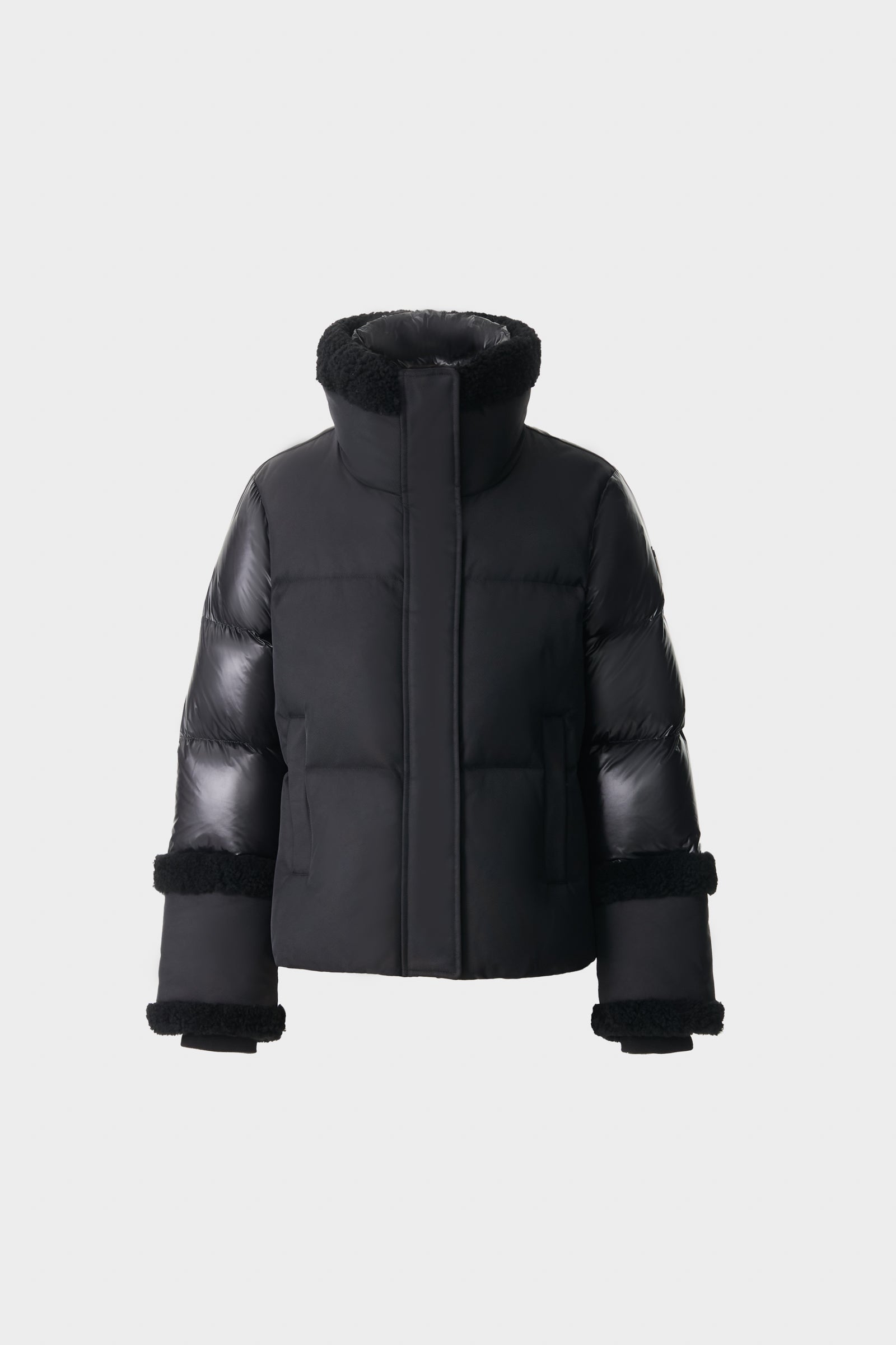 LYDANA Down Jacket With Shearling Trim and Removable Bib for Women