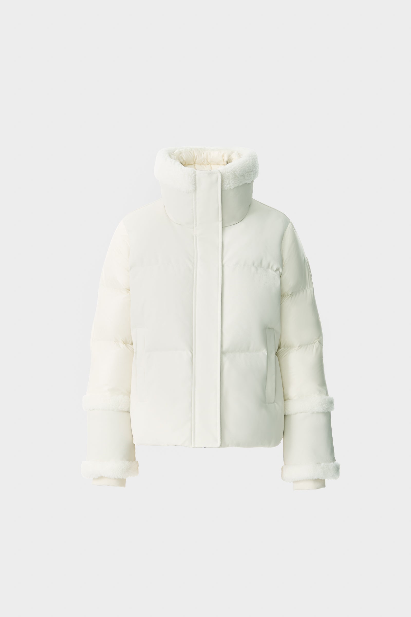 LYDANA Down Jacket With Shearling Trim & Removable Bib for Women