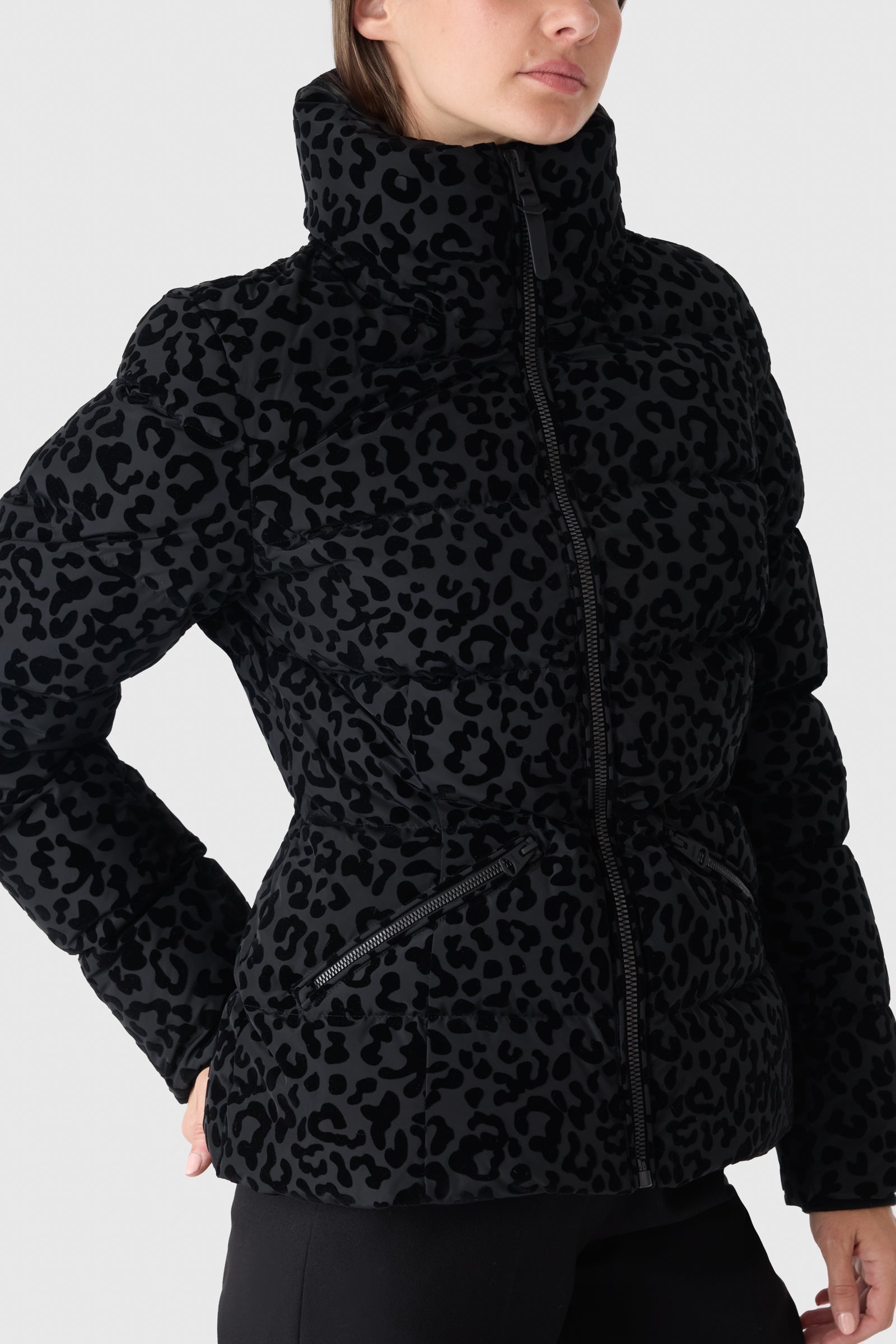 MADALYN-FLPZ Flocked Down Jacket - removable Hood for Women