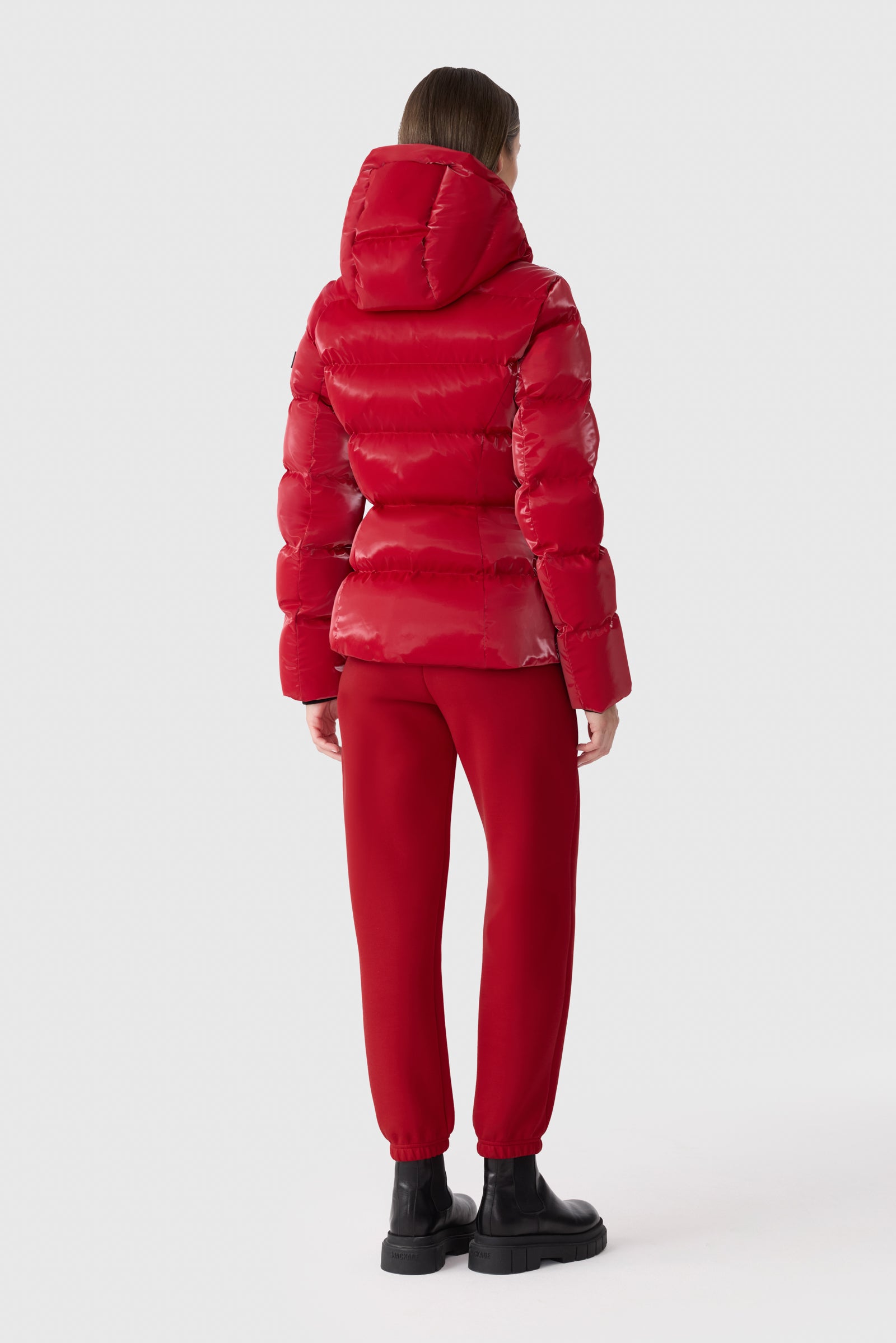 MADALYN-GLO High-Gloss Down Jacket With Removable Hood for Women