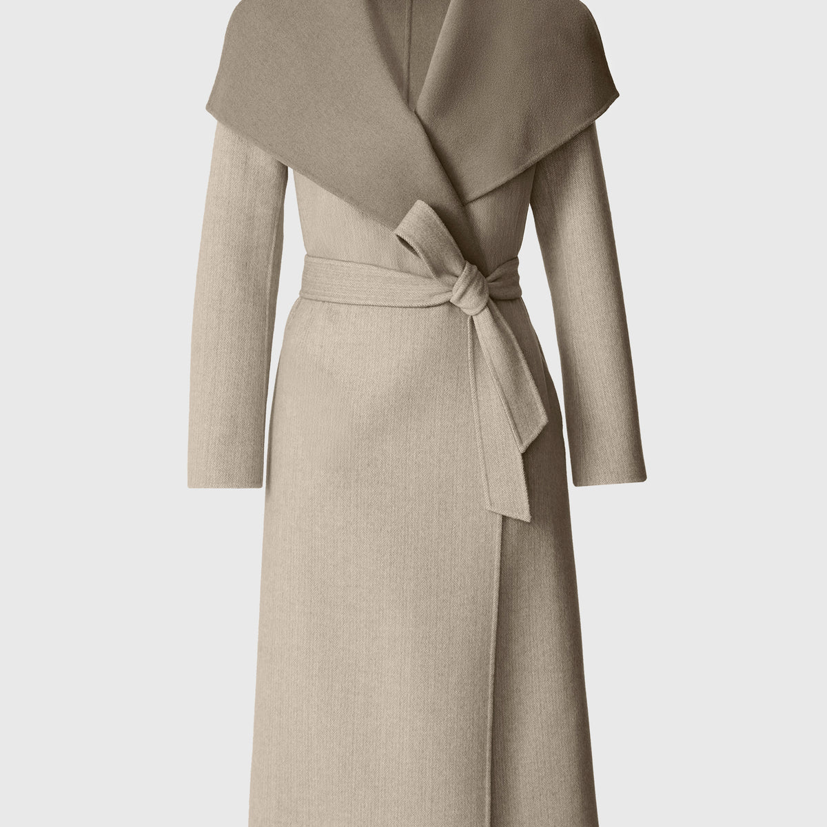 MAI-HB Herringbone wool wrap coat for Women | Mackage® US