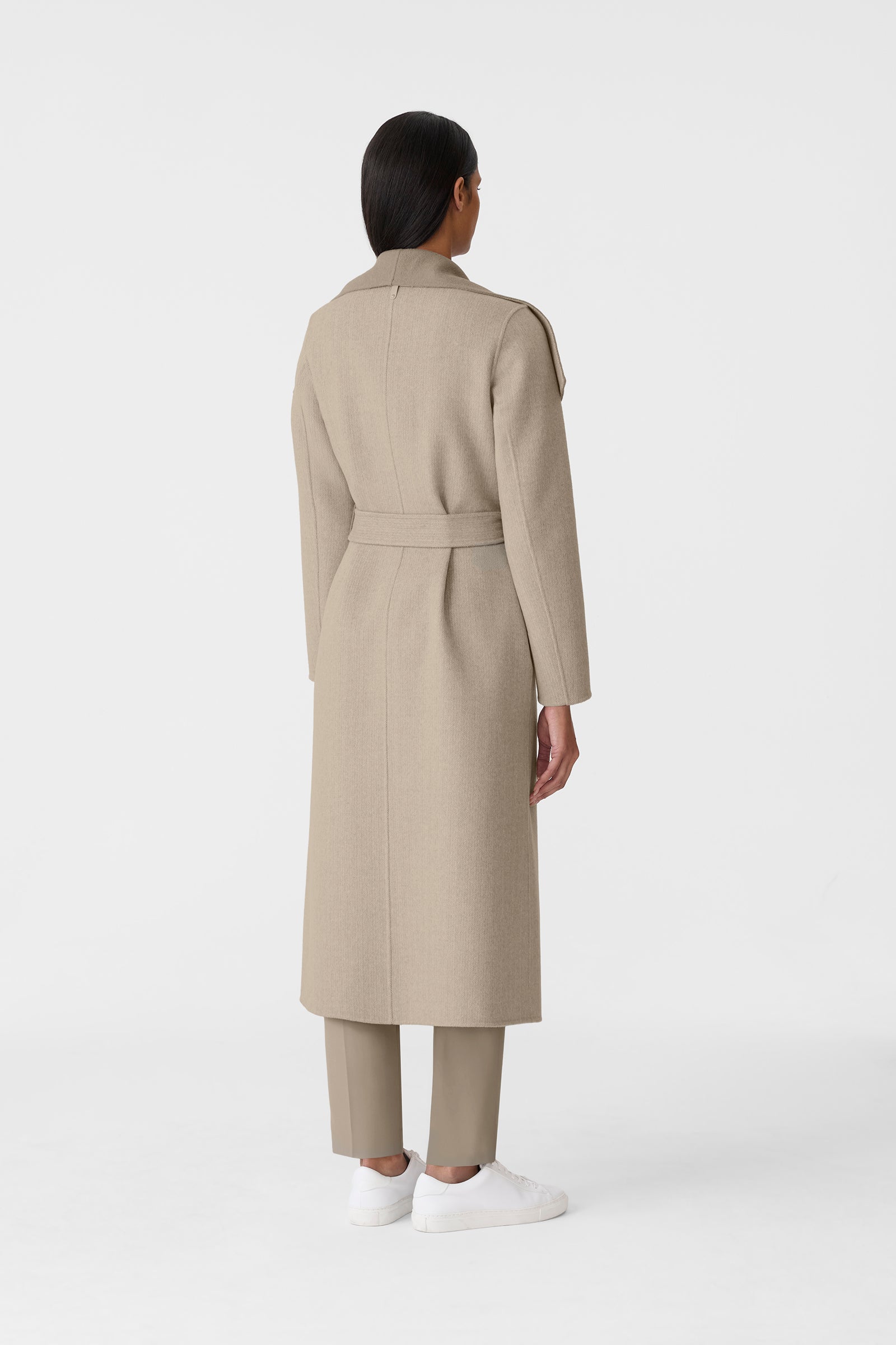 MAI-HB Herringbone wool wrap coat for Women | Mackage® US