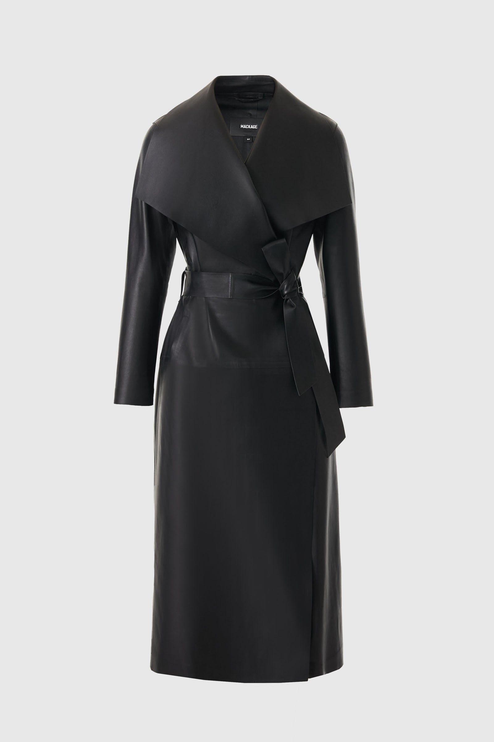 Mackage MAI-L Long Leather Wrap Coat