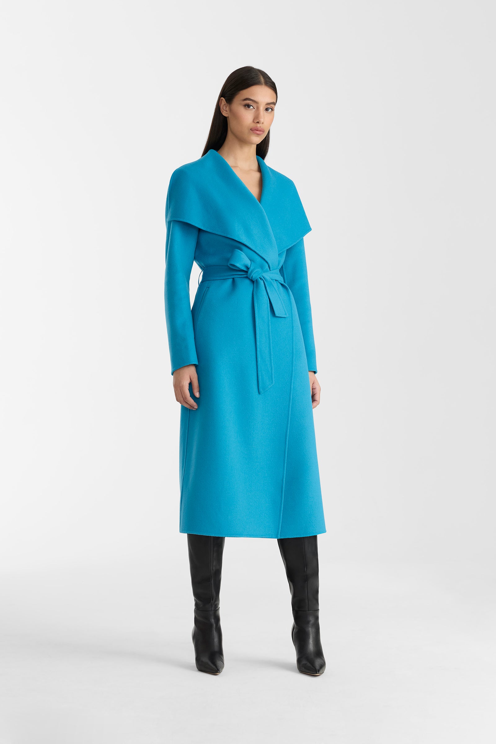 MAI Double-face wool wrap coat for Women | Mackage® US