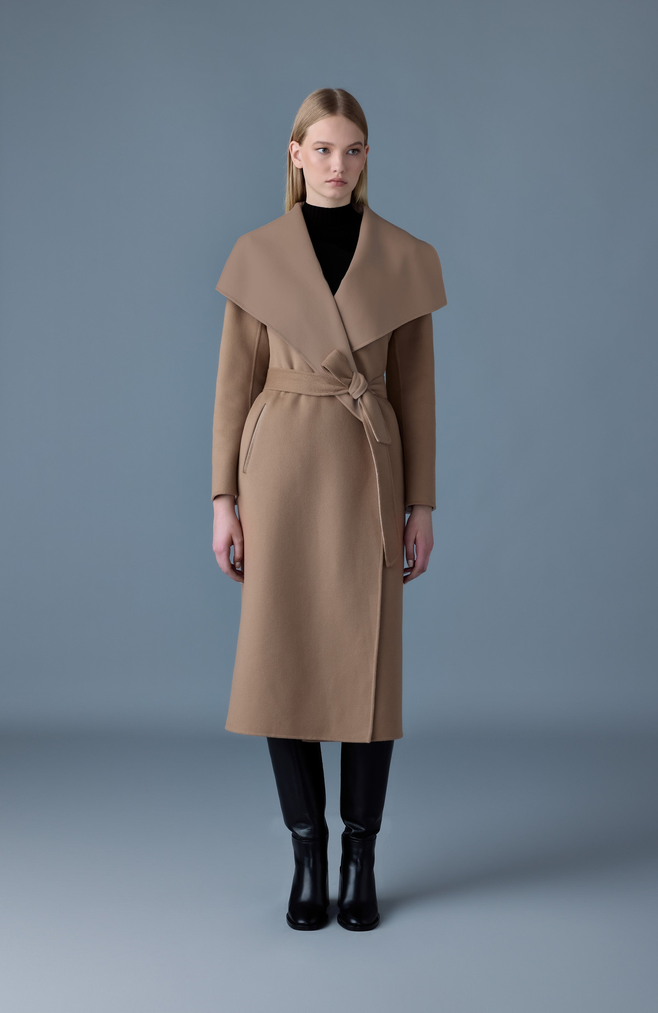 最終価格です⭐︎MACKAGE キャメル　メルトンコート MAI Double-face wool wrap coat for Women | Mackage® US