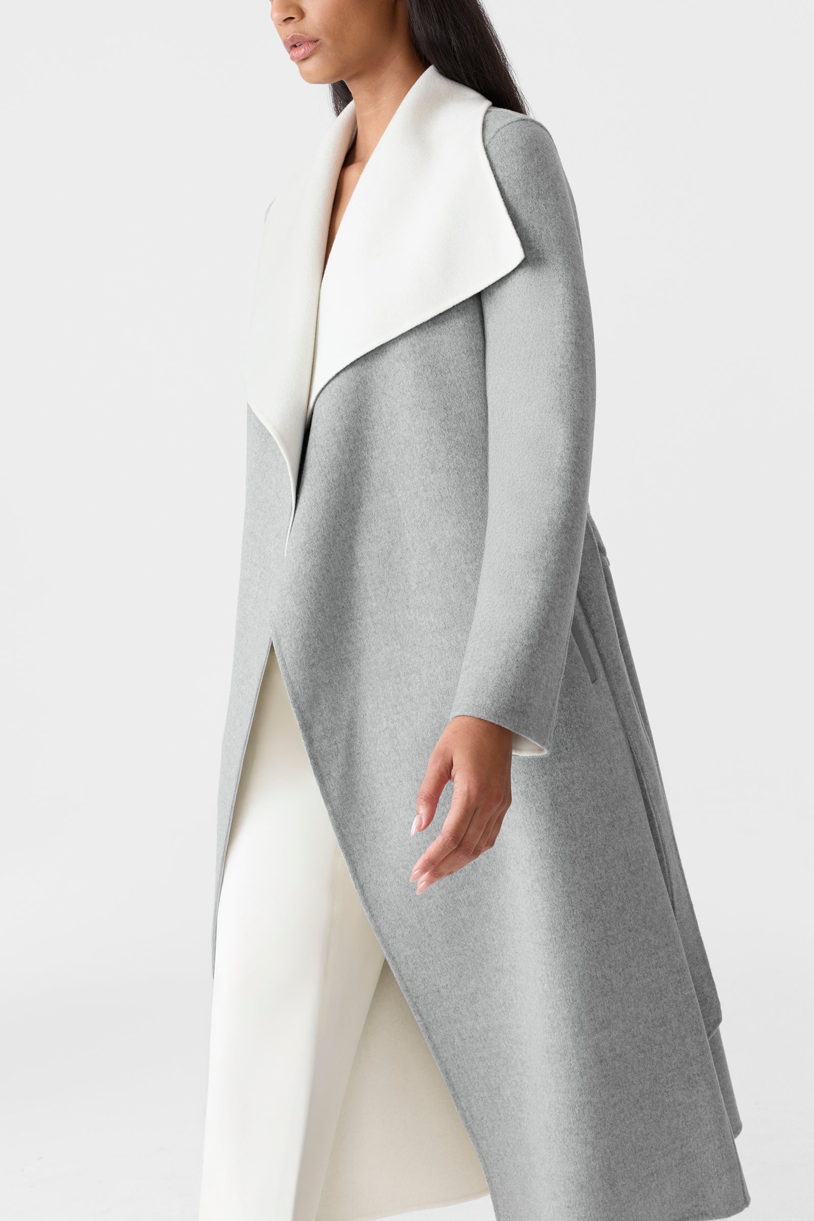MAI Double-face wool wrap coat for Women | Mackage® US