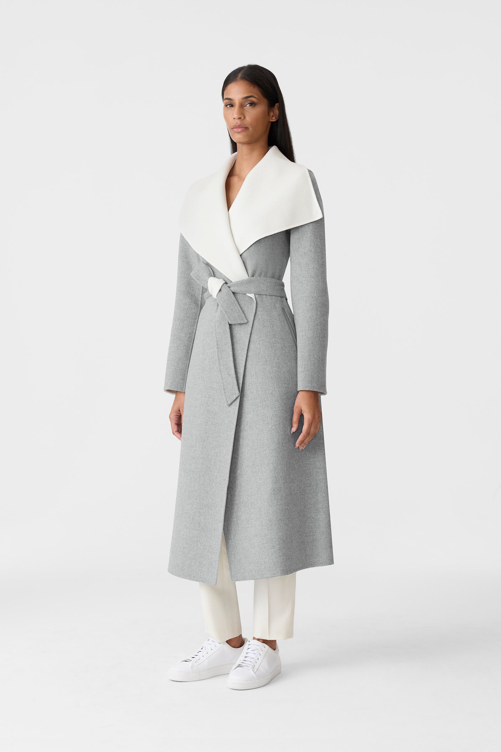 MAI Double-face wool wrap coat for Women | Mackage® US
