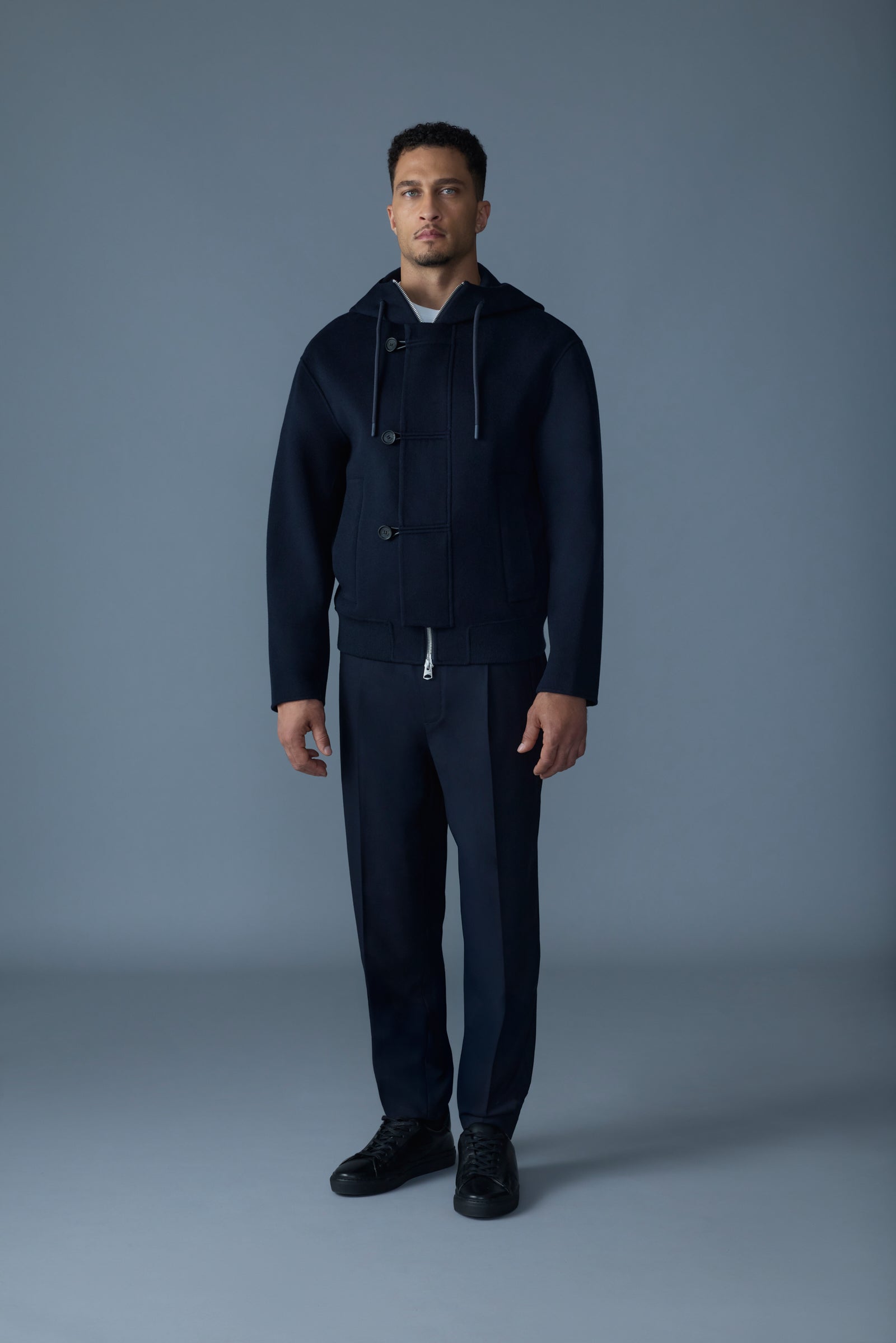 Malik, Double-Face Wool Hooded Jacket | Mackage® US