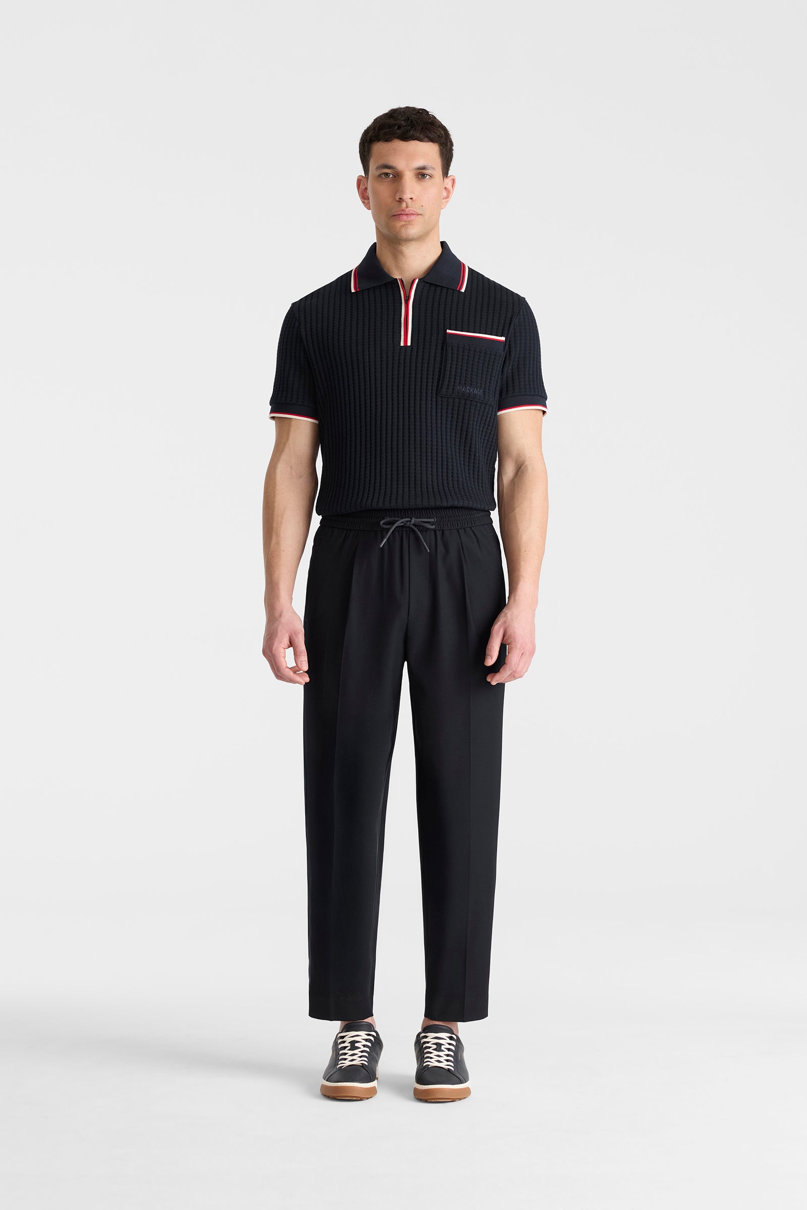 MARTIN-Z pleated wool pants with elasticized waist for Men