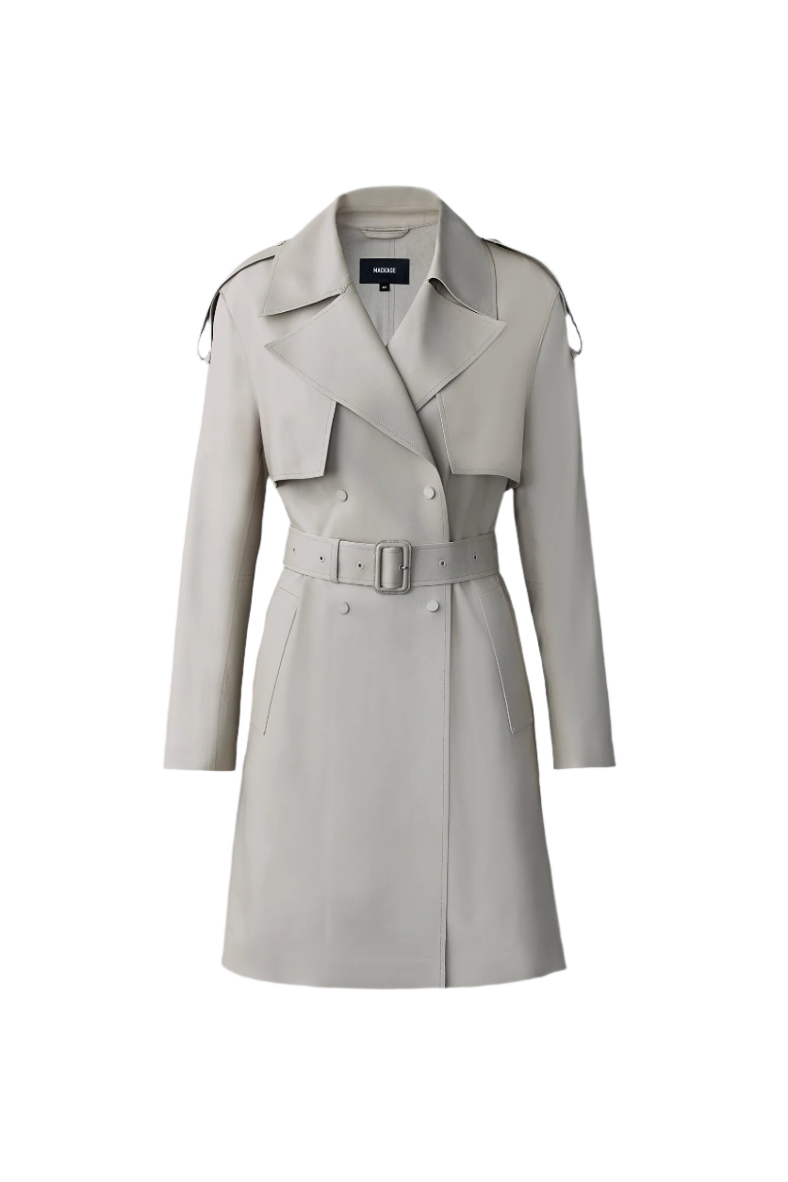 Medora, luster leather three-quarter coat | Mackage® US