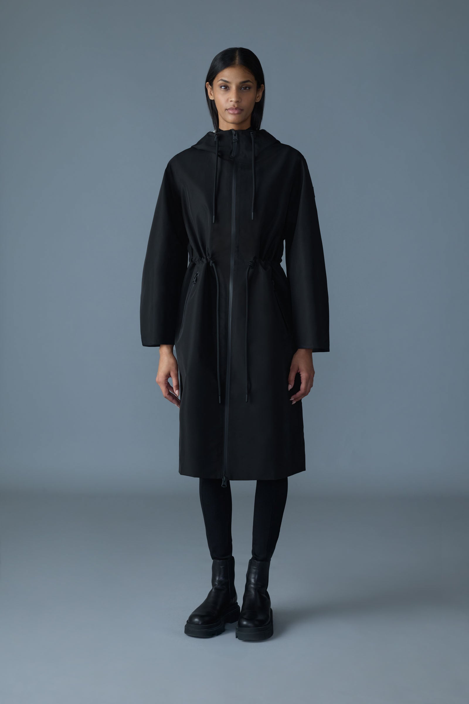 Mekelle-Z, Long recycled technical rain coat | Mackage® US