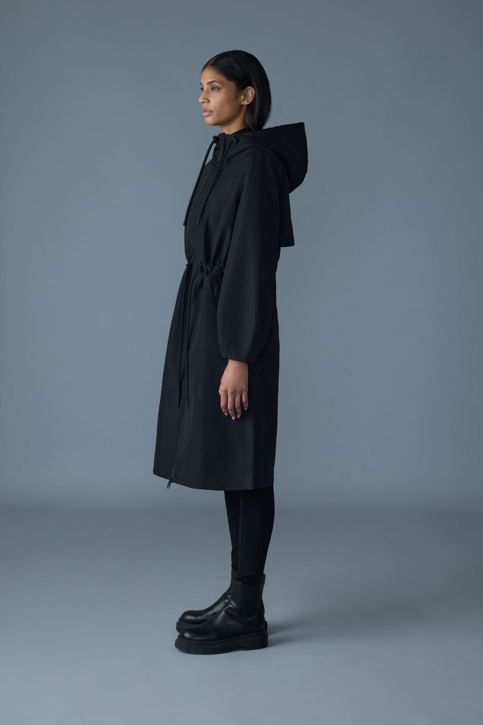 Mekelle-Z, Long recycled technical rain coat | Mackage® US