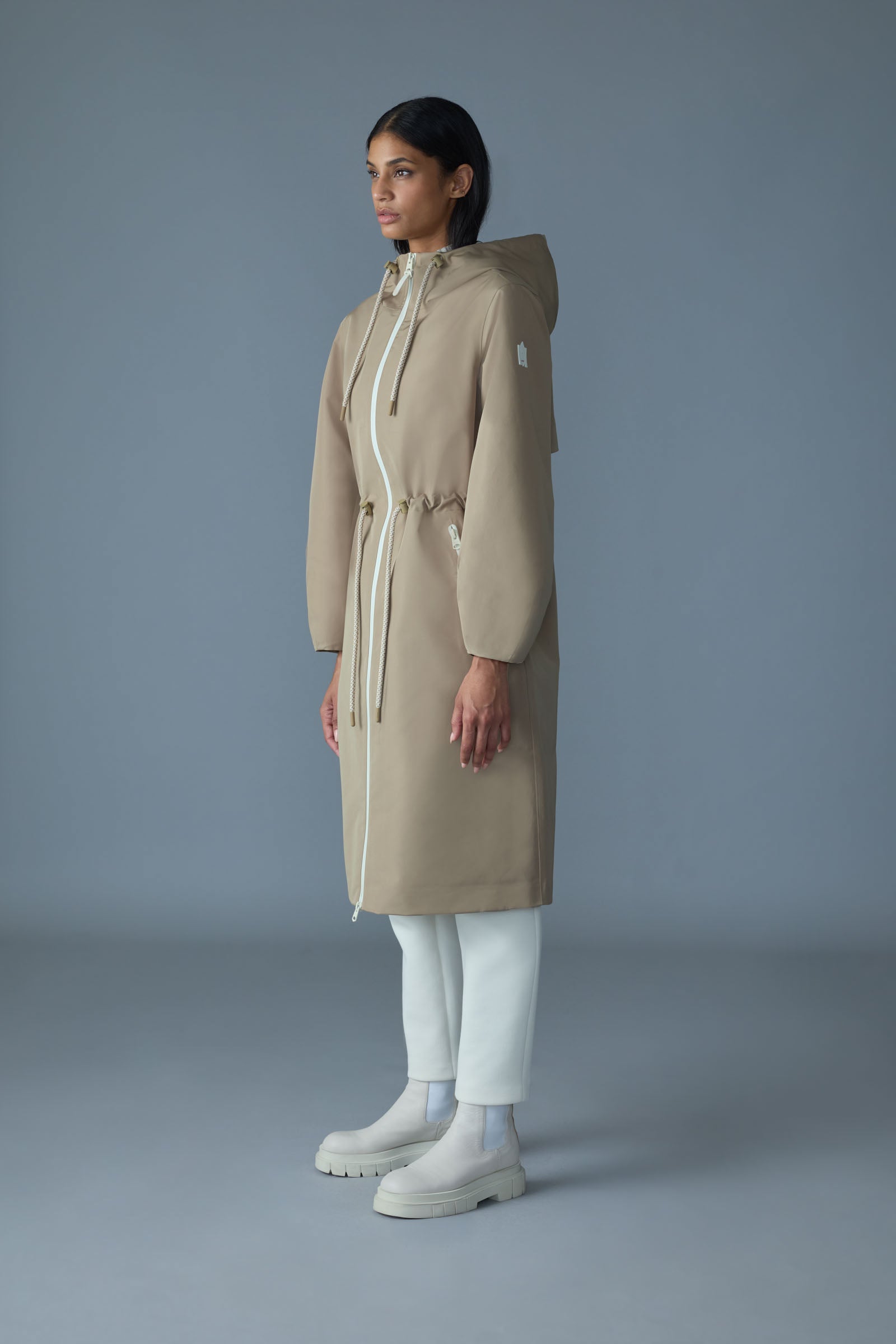 Mekelle-Z, Long recycled technical rain coat | Mackage® US
