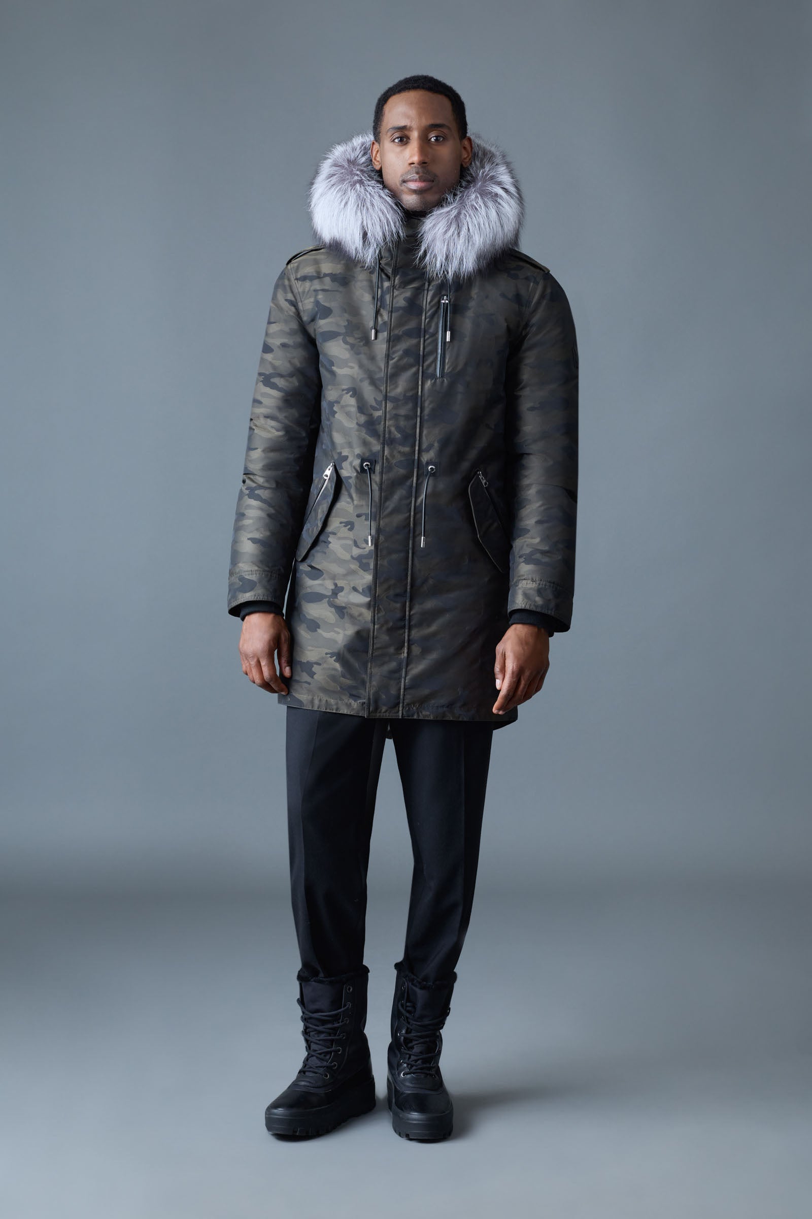 MORITZ-JC Fur-Lined Camo Down Parka for Men | Mackage US
