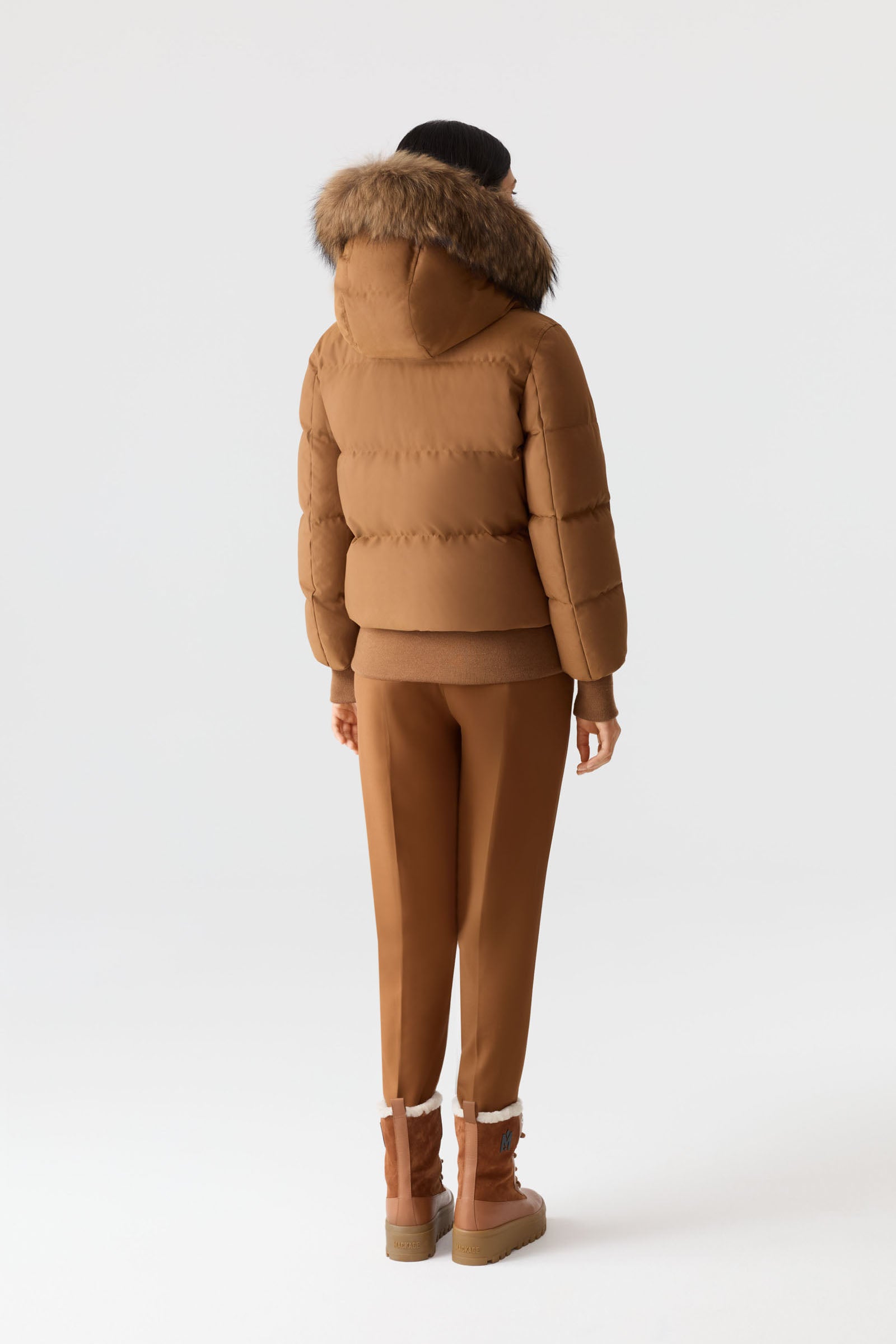 NEFI-F Down jacket - removable fur trimmed hood for Women