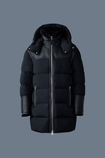 MACKAGE SHILOH-X ミドル丈ダウンパーカー Shiloh, 2-in-1 fitted down coat with removable bib and