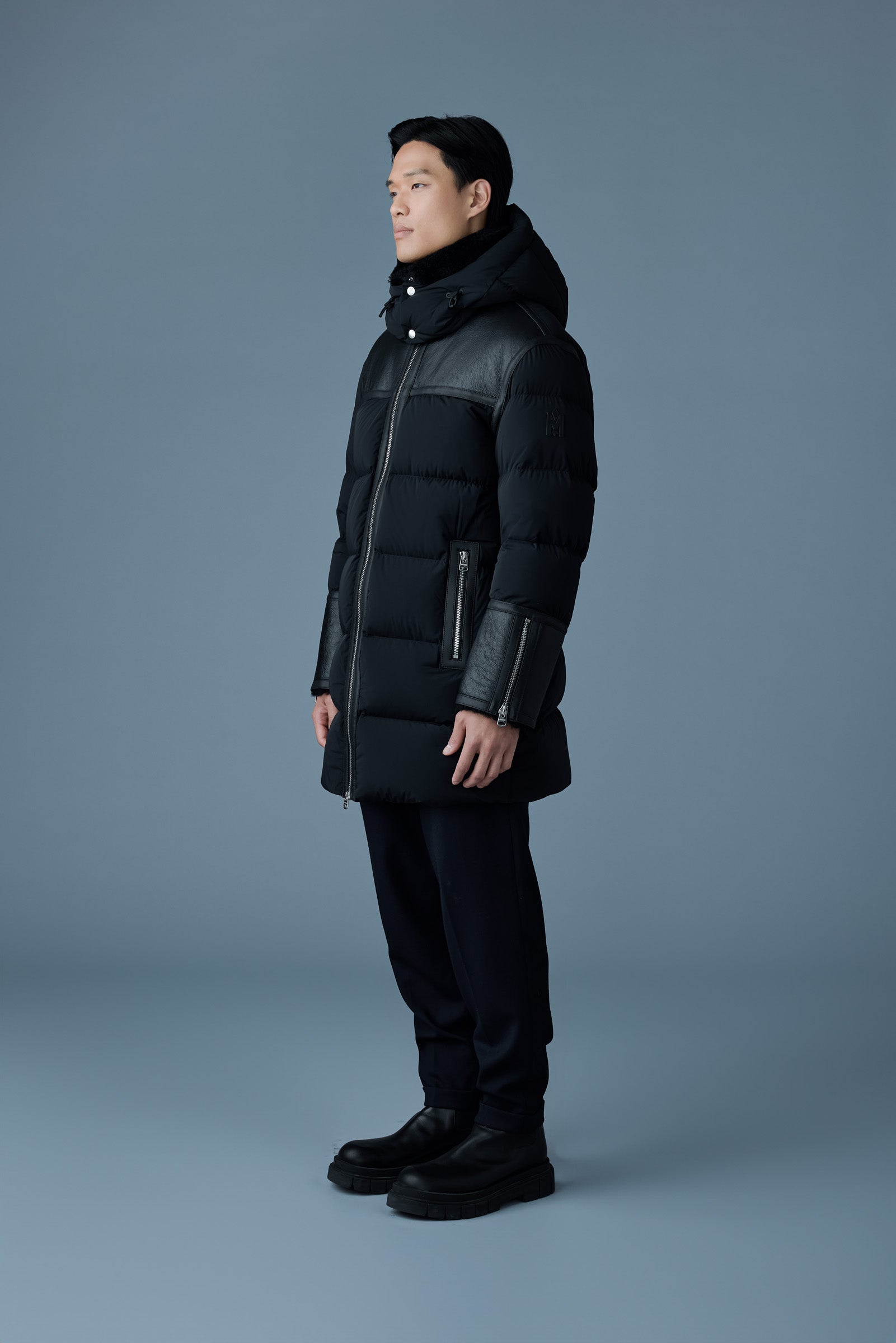 NICHOLAS Down Mixed-Media Parka with Shearling Collar for Men