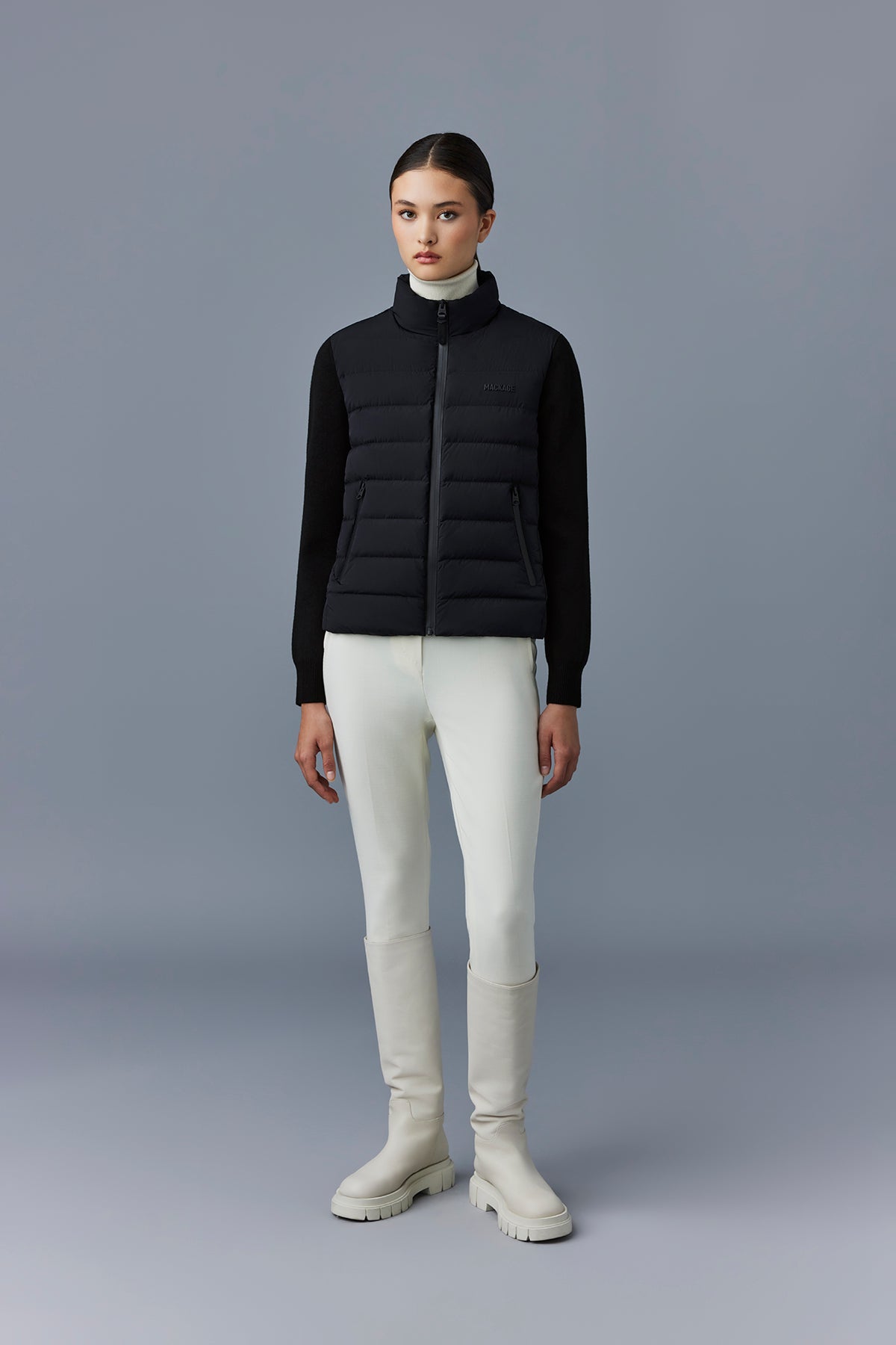 OCEANE-CITYZ, Light down mixed-media jacket for ladies