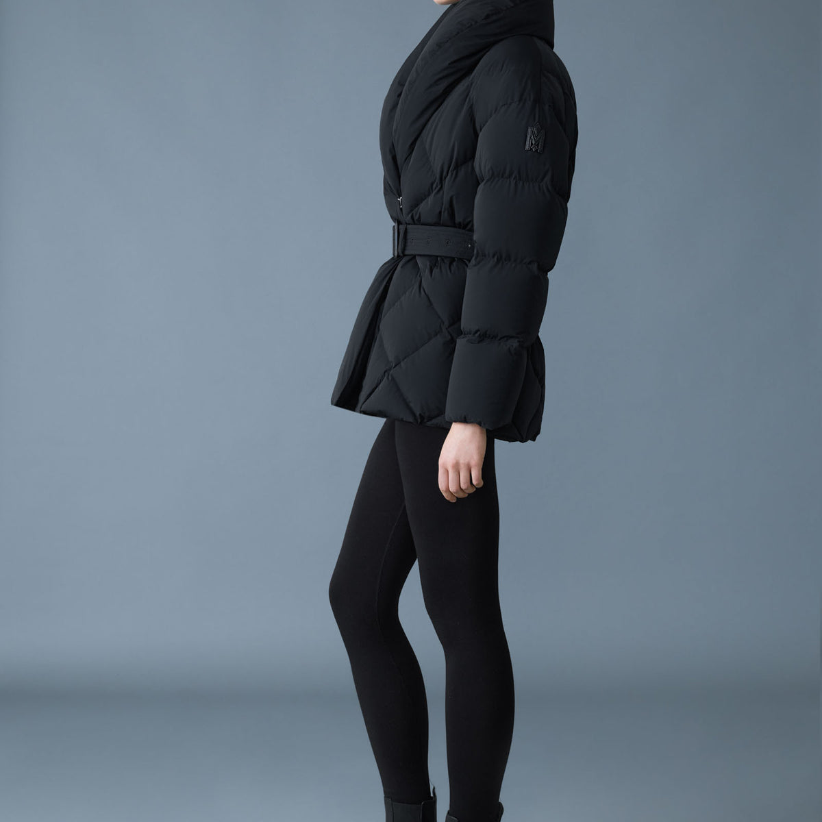 OLIVE-Z Down Belted Jacket With Shawl Collar for Women | Mackage® US
