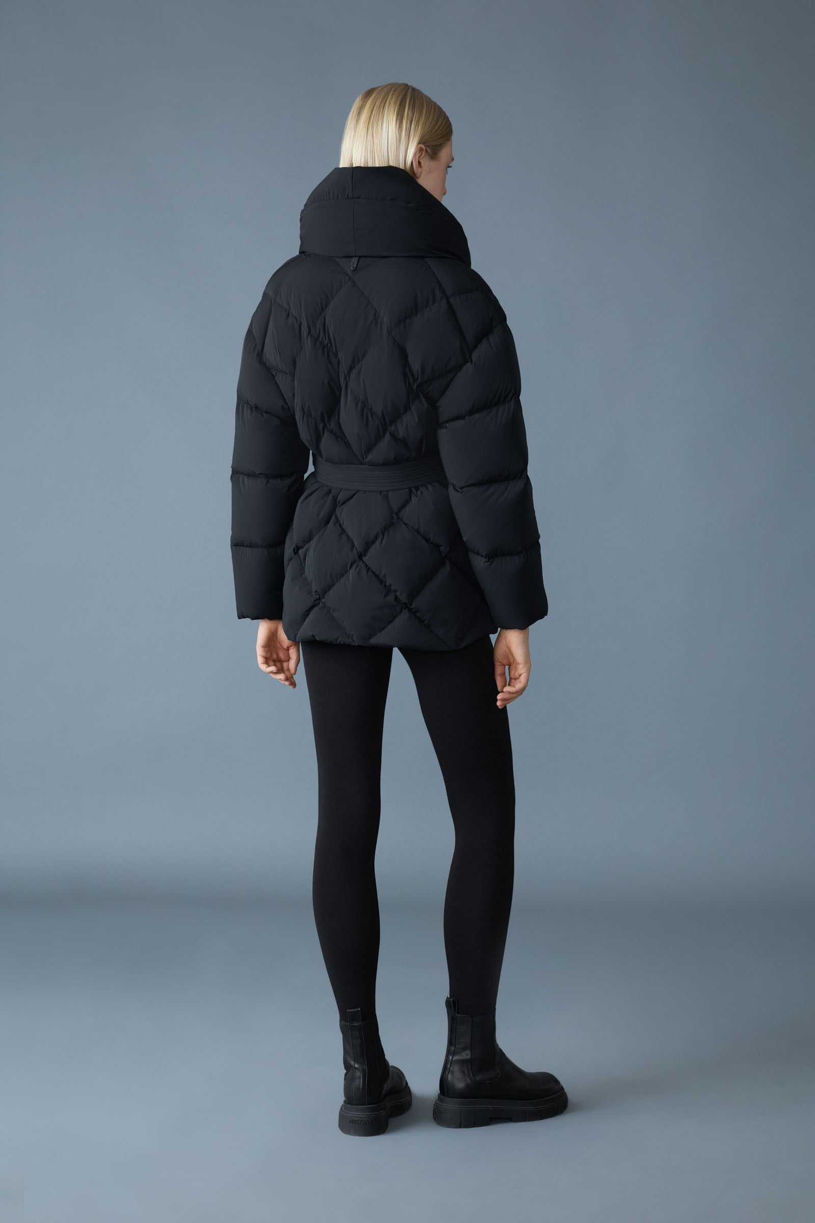 OLIVE-Z Down Belted Jacket With Shawl Collar | Mackage US