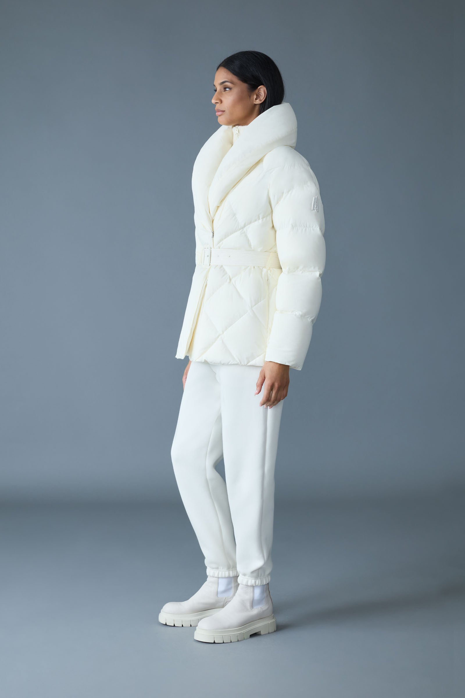 OLIVE-Z Down Belted Jacket With Shawl Collar for Women | Mackage® US
