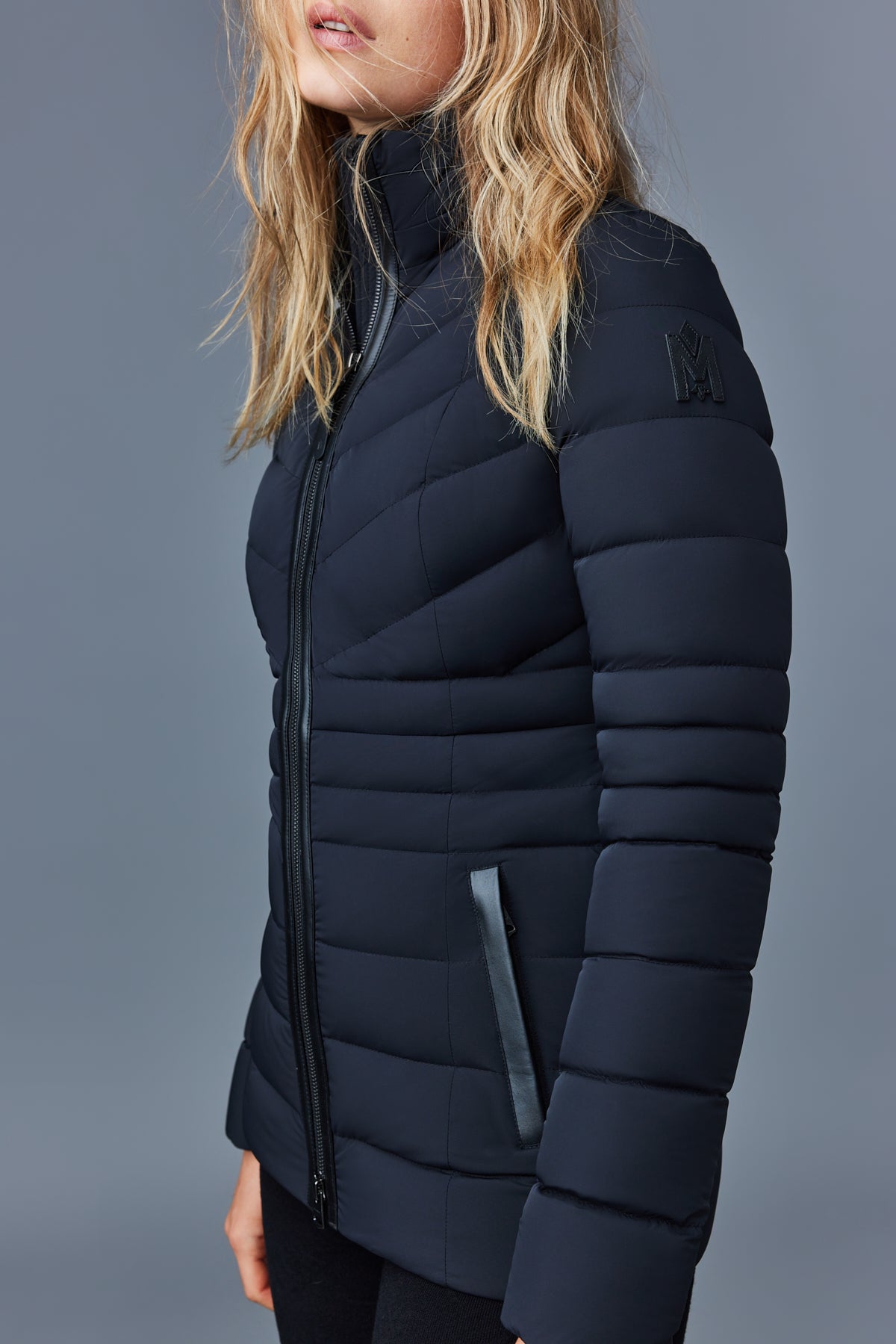 PATSY-BX Down jacket with blue fur for Women | Mackage® US
