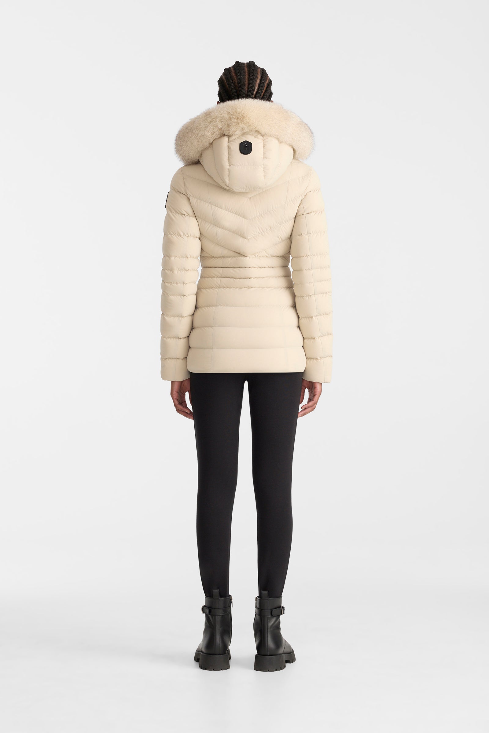 PATSY-BX Down jacket with blue fur for Women | Mackage® US