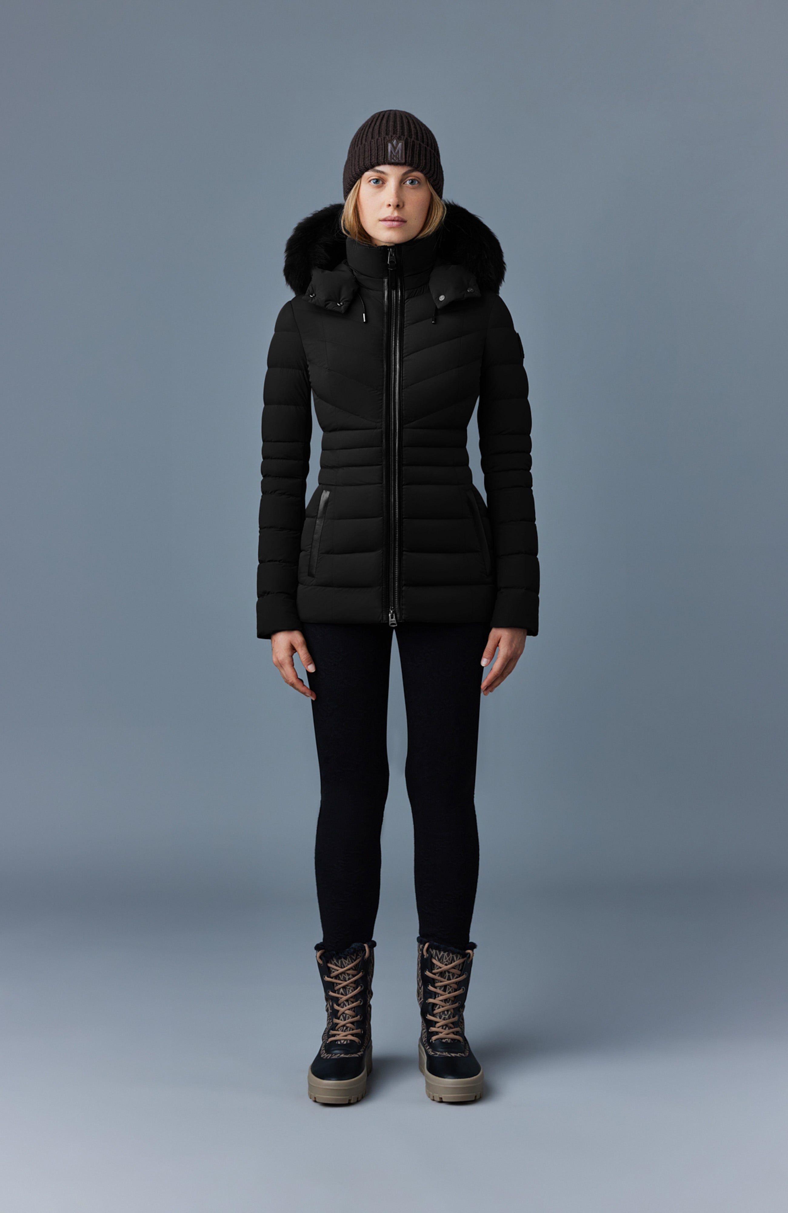 PATSY-SHZ Down jacket with shearling for Women | Mackage® US