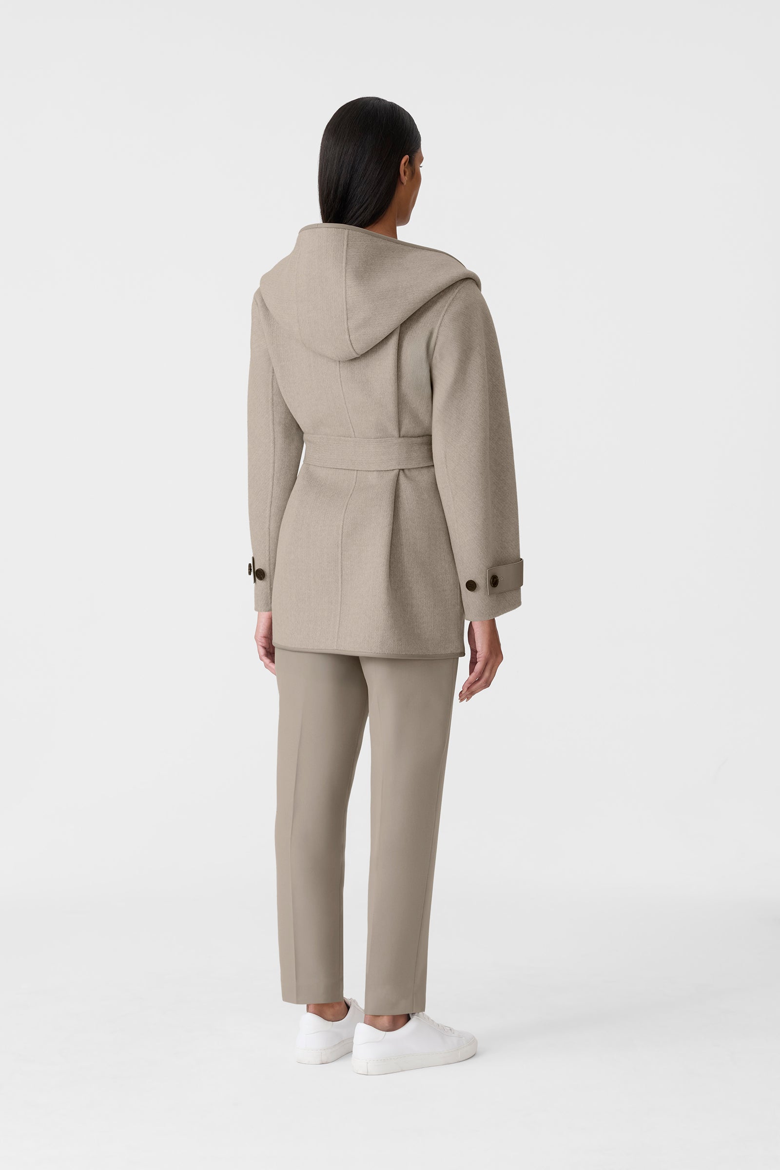 PAYA-HB Herringbone Wool Wrap Coat for Women | Mackage® US