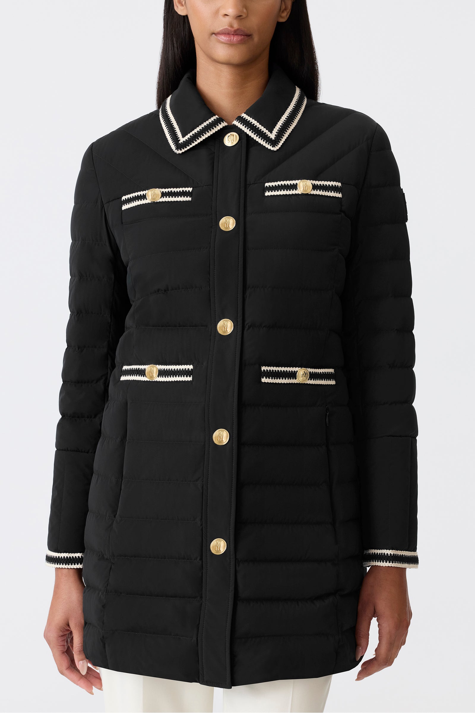 PRECIOUS Down Coat Crochet Detailing for Women | Mackage® US