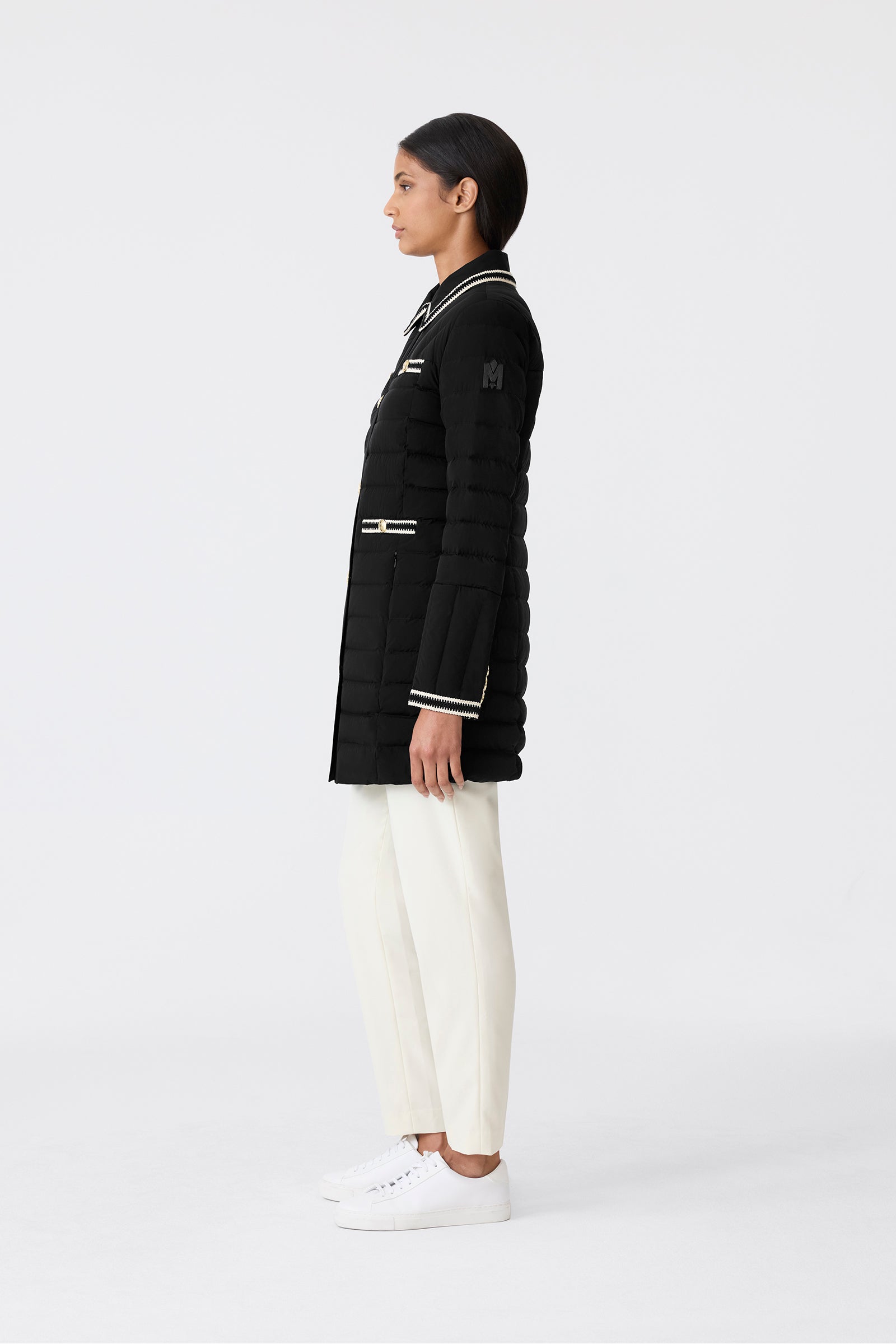 PRECIOUS Down Coat Crochet Detailing for Women | Mackage® US