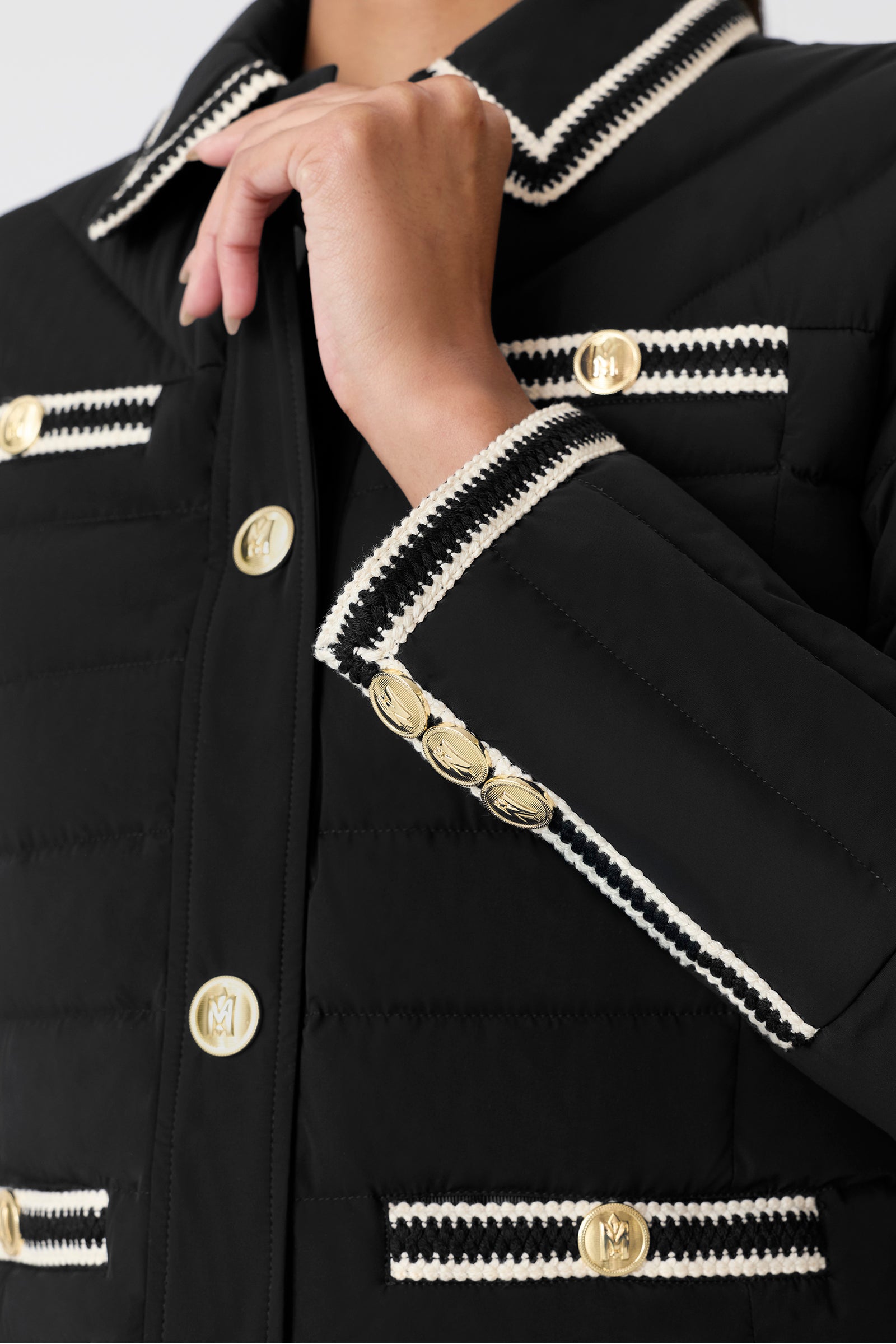 PRECIOUS Down Coat Crochet Detailing for Women | Mackage® US