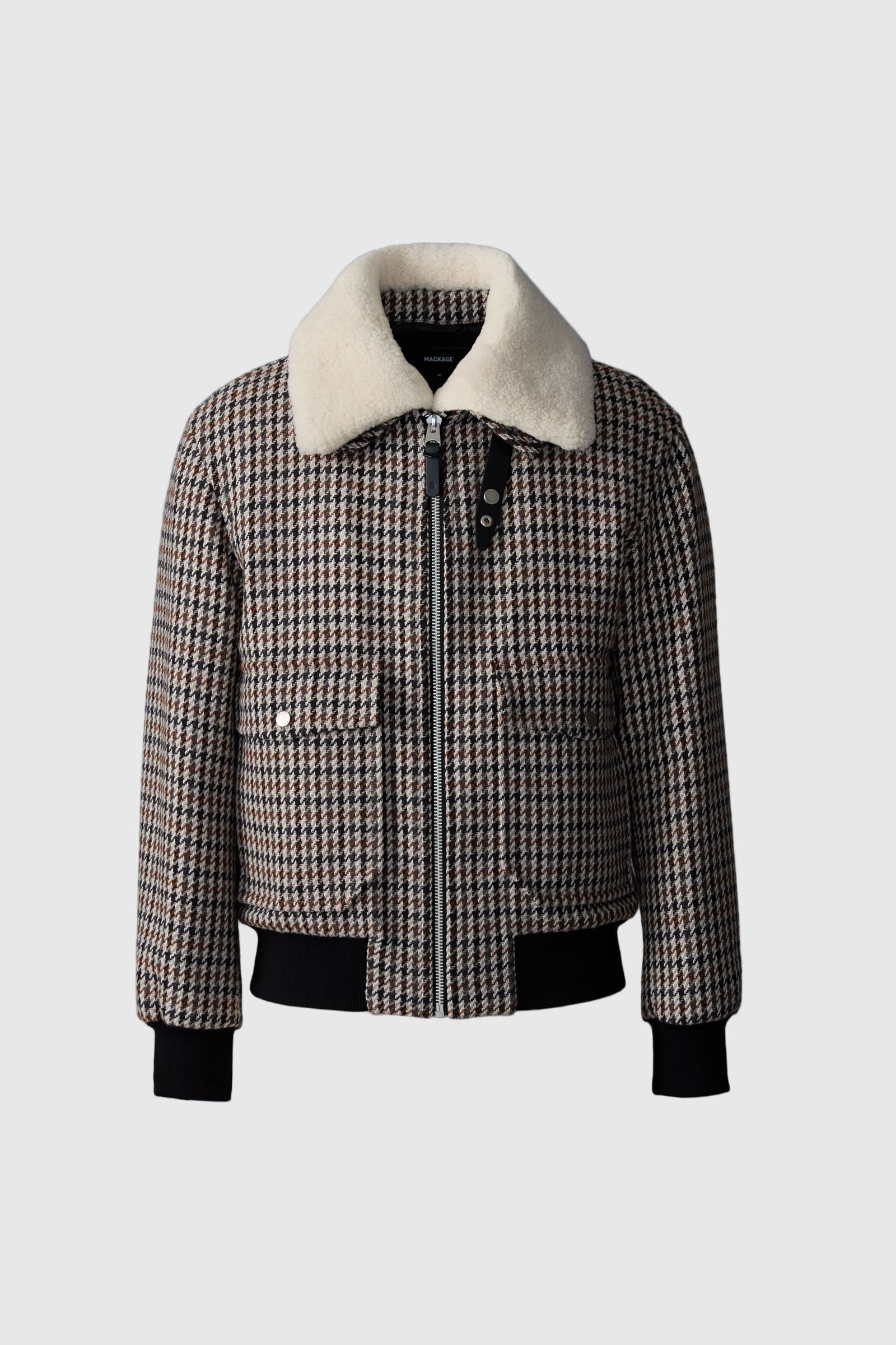 RHETT-HT Houndstooth Wool Bomber for Men | Mackage US