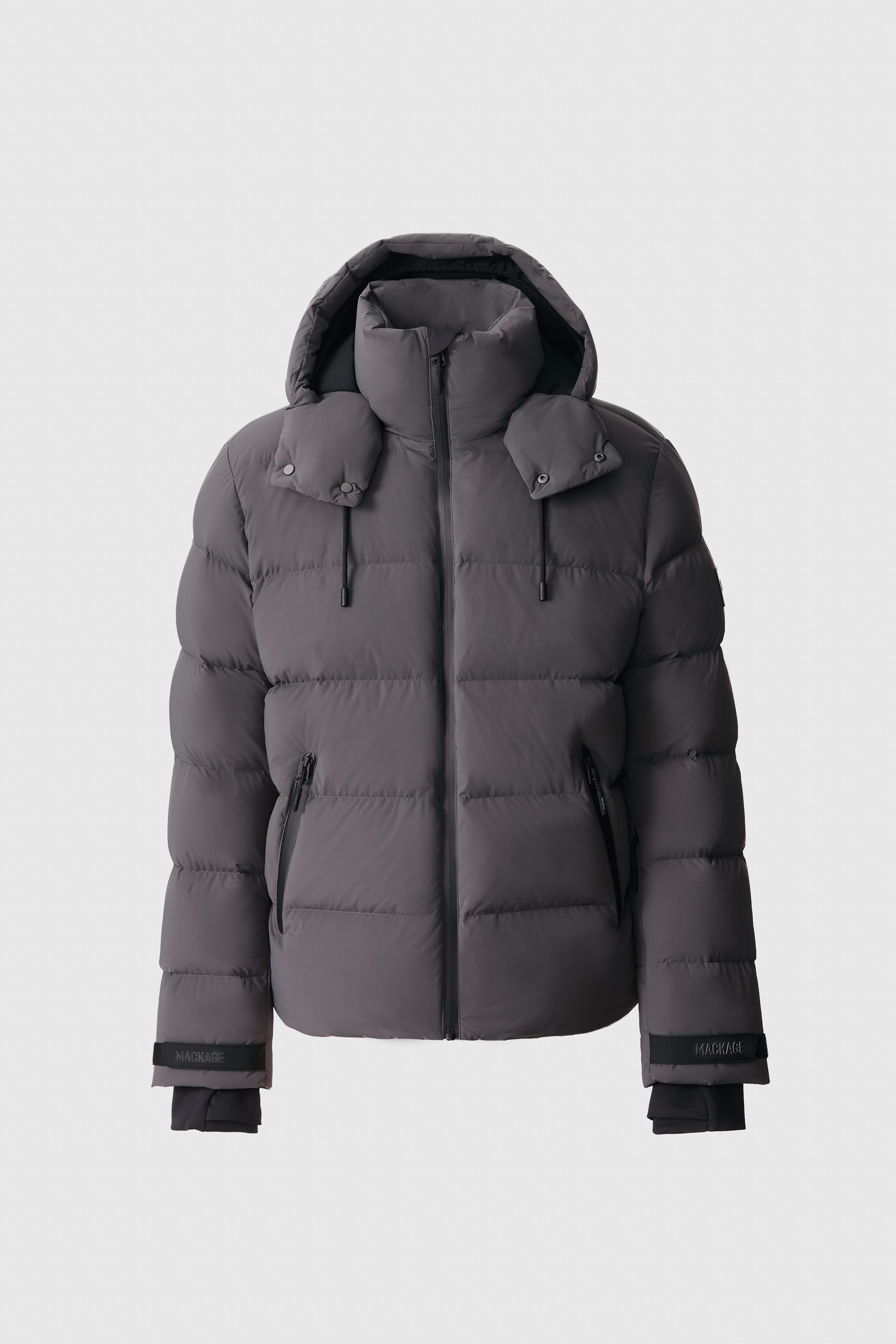 MACKAGE グレー ダウンジャケット S/P Samuel, Medium down jacket with hood for men | Mackage® US