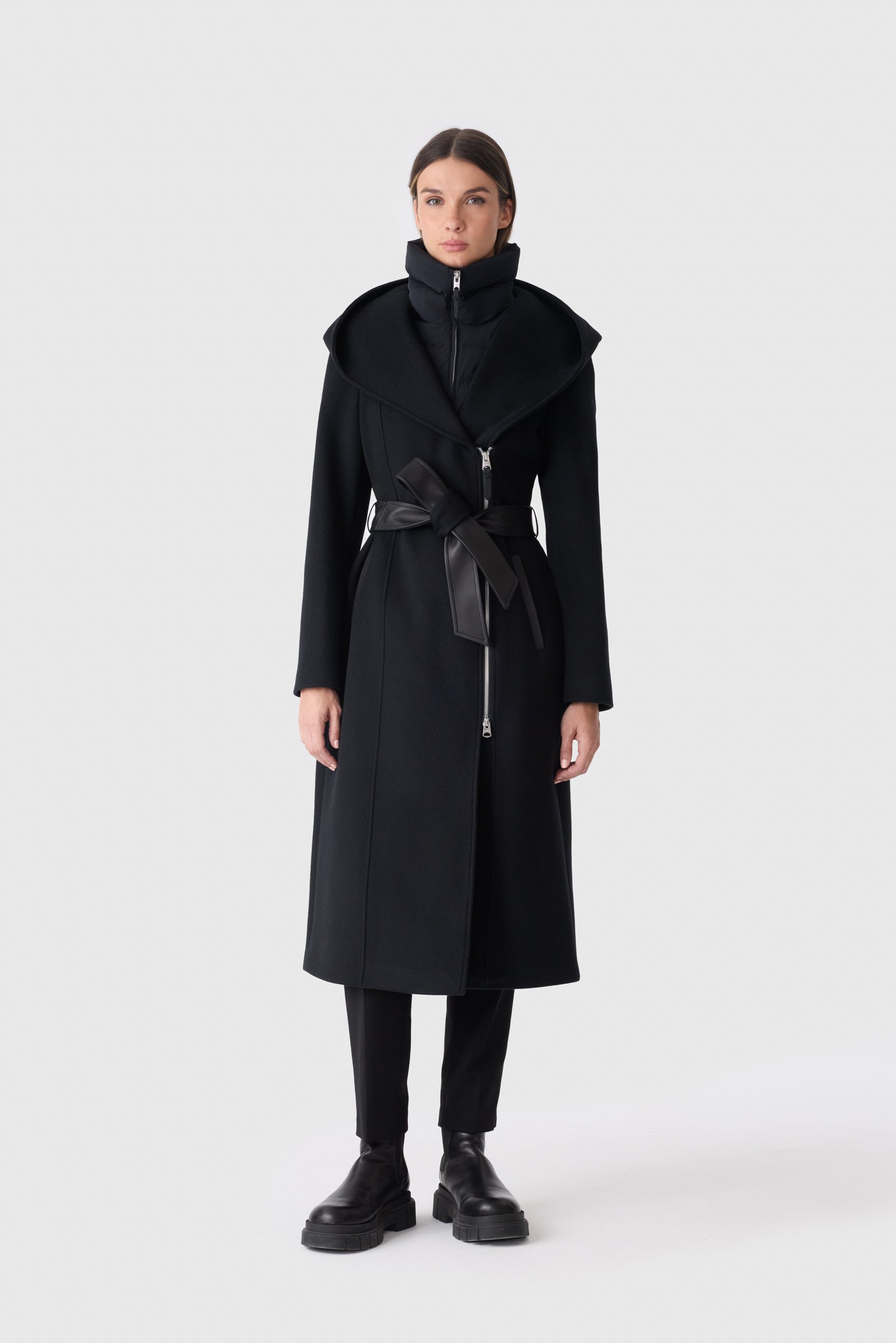 SHIA-LG 2-in-1 Double-Face Wool Coat - removable Bib for Women