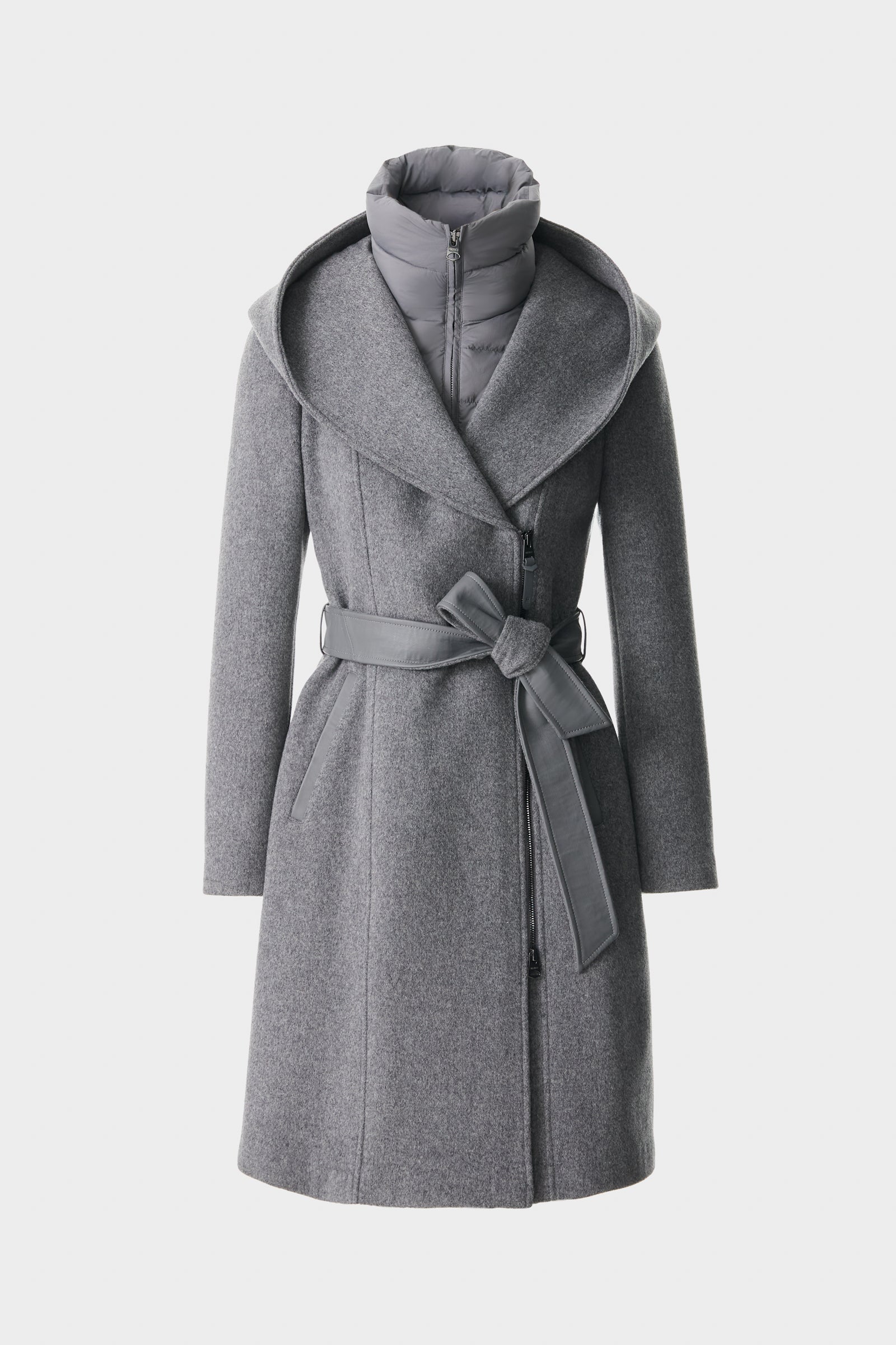 SHIA-SLB 2-in-1 double-face wool coat - removable bib for Women