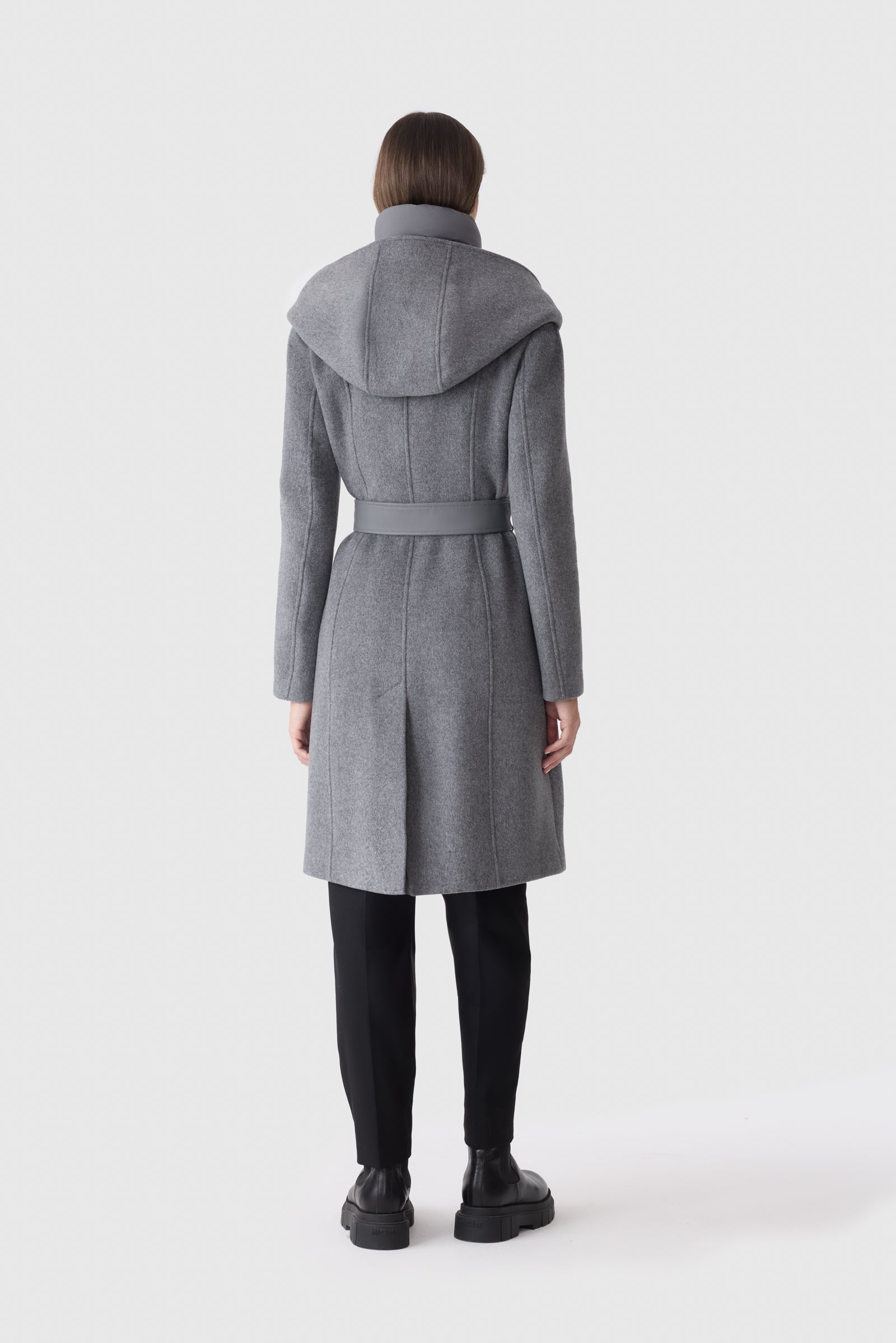 SHIA-SLB 2-in-1 double-face wool coat - removable bib for Women