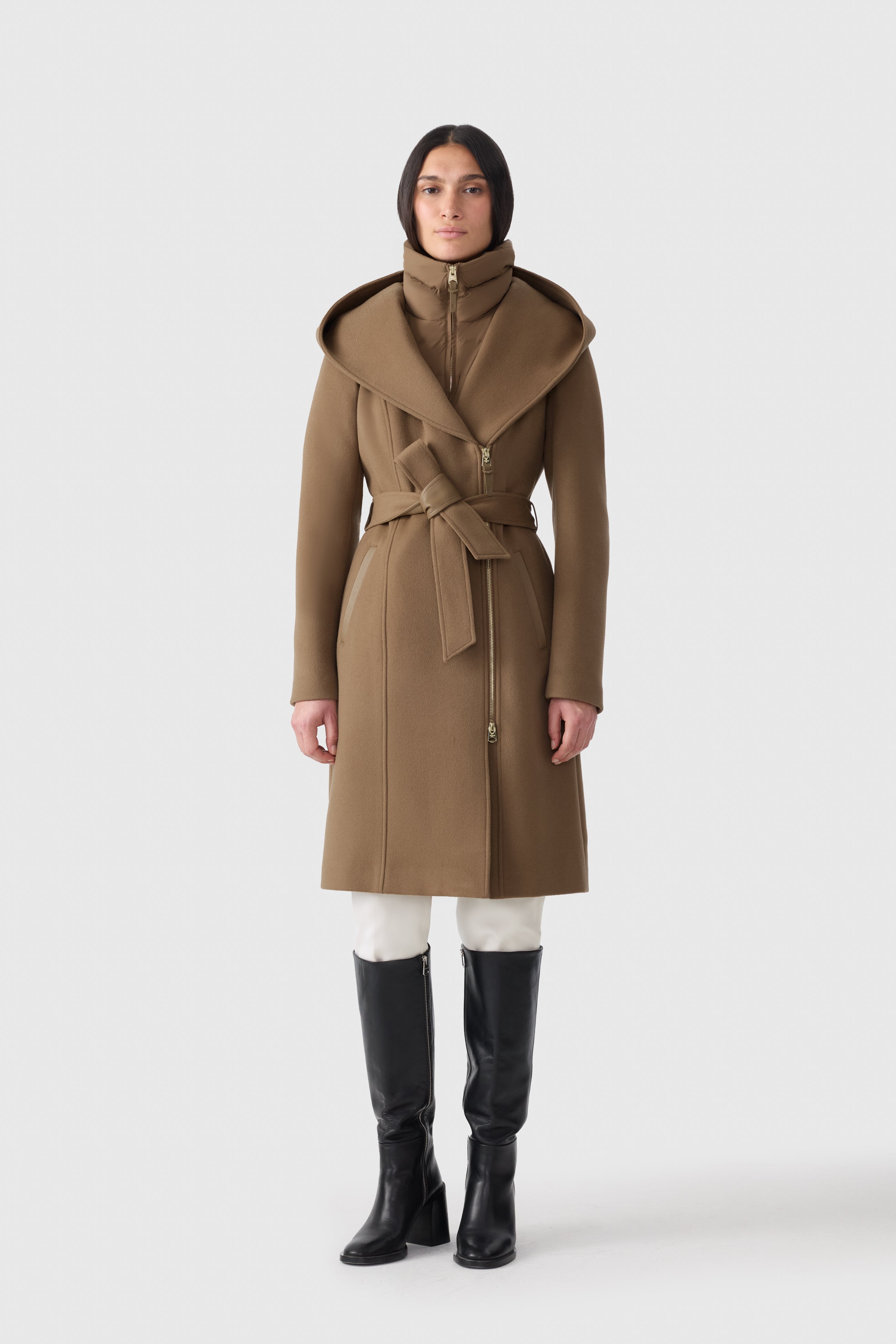 ⭐︎You⭐︎Mackage マッカージュ ブラックShia-Slb coat Shia-SLB, 2-in-1 double-face wool coat with removable bib
