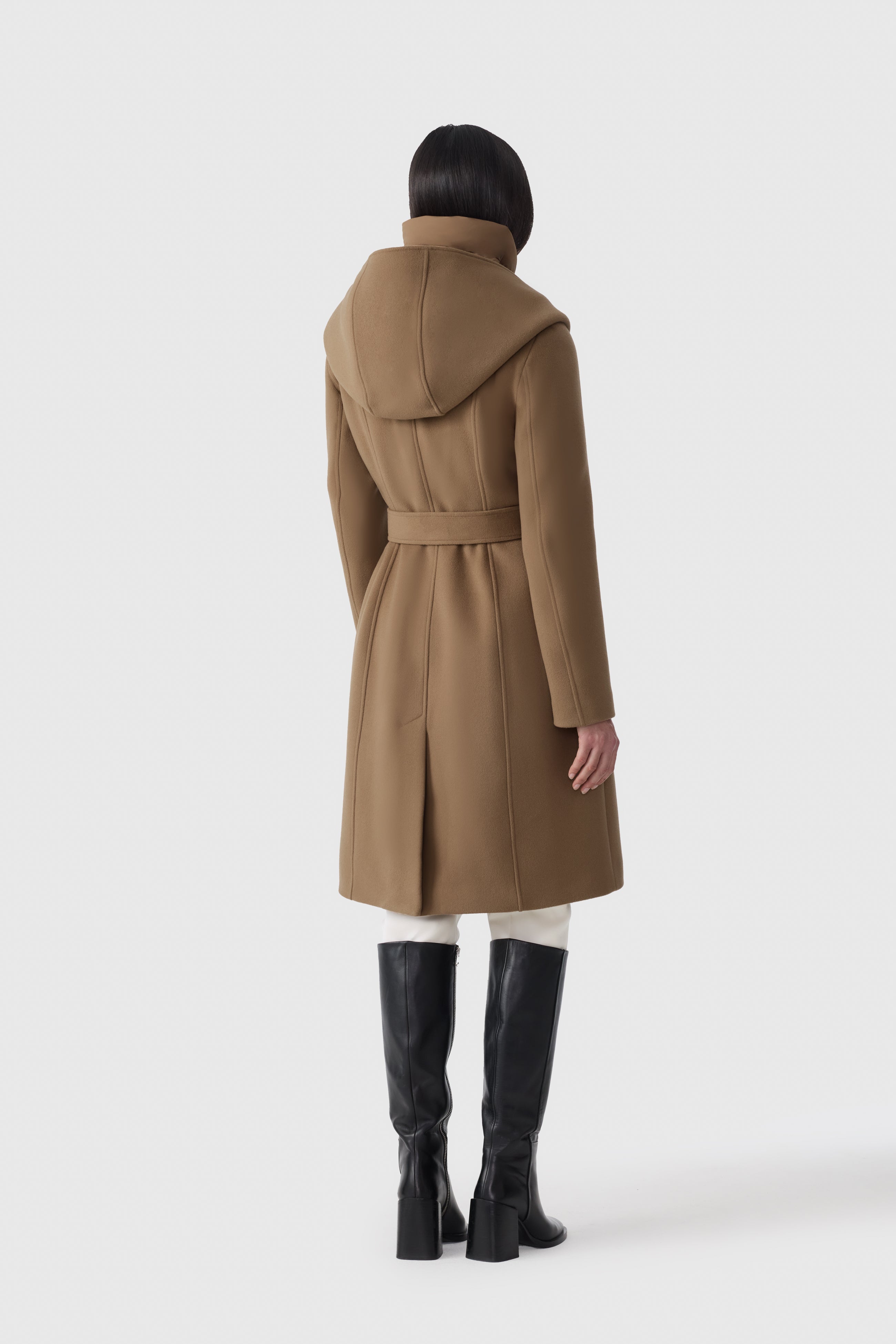 Shia-SLB, 2-in-1 double-face wool coat with removable bib
