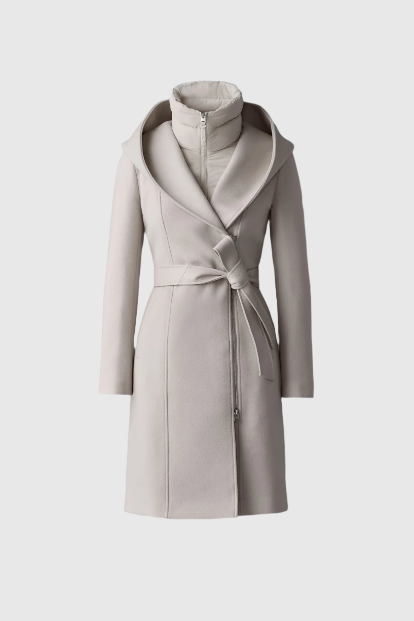 Shia-SLB, 2-in-1 double-face wool coat with removable bib