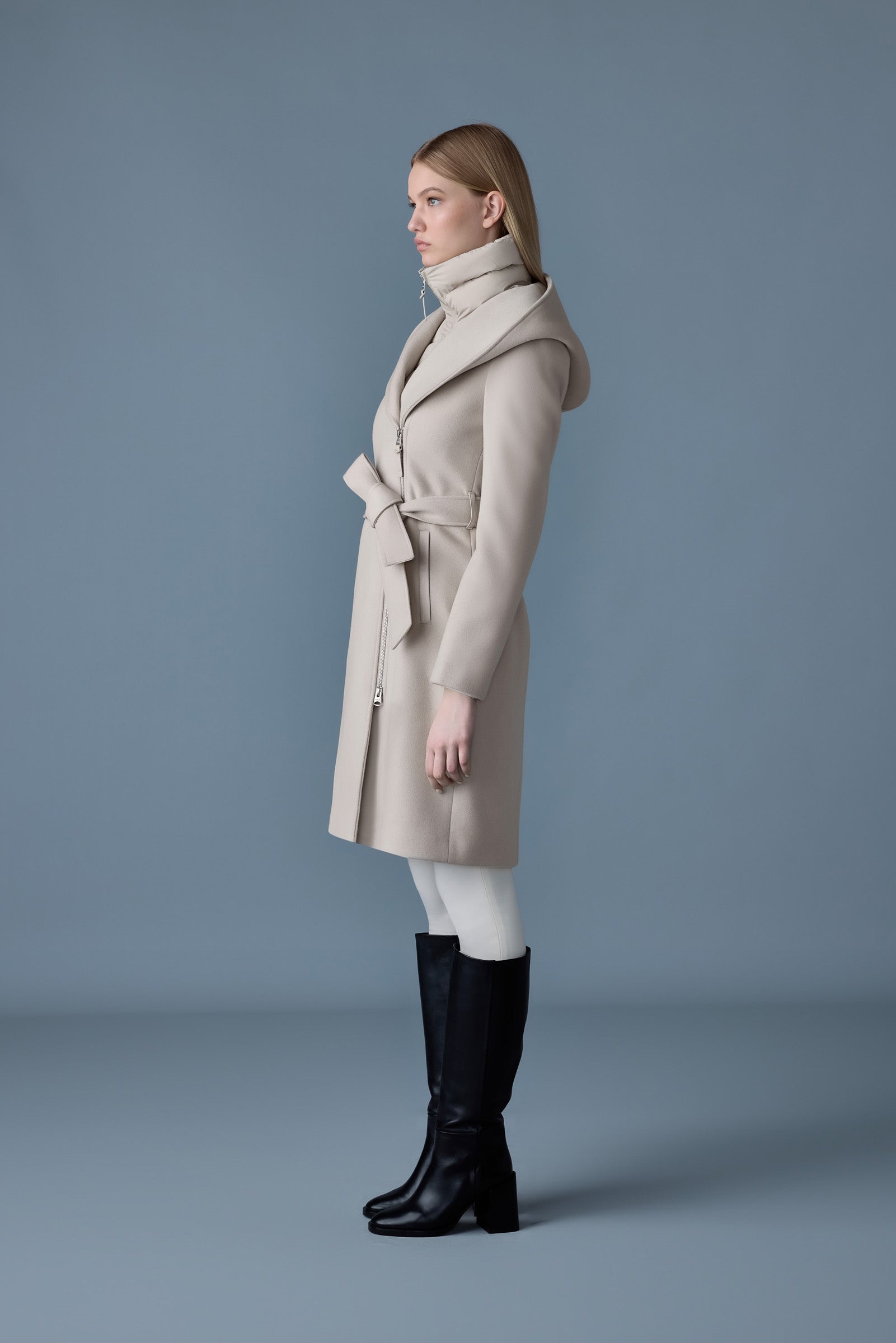 SHIA-SLB 2-in-1 double-face wool coat - removable bib for Women