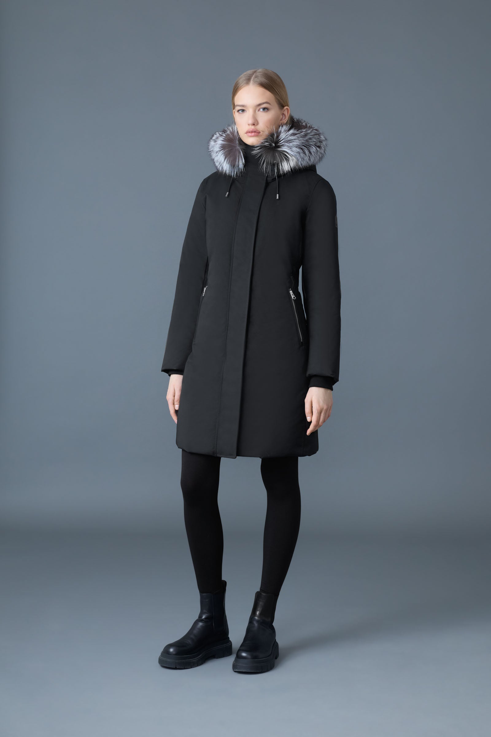 SHILOH-XZ 2-in-1 Fitted down coat with removable bib and silver