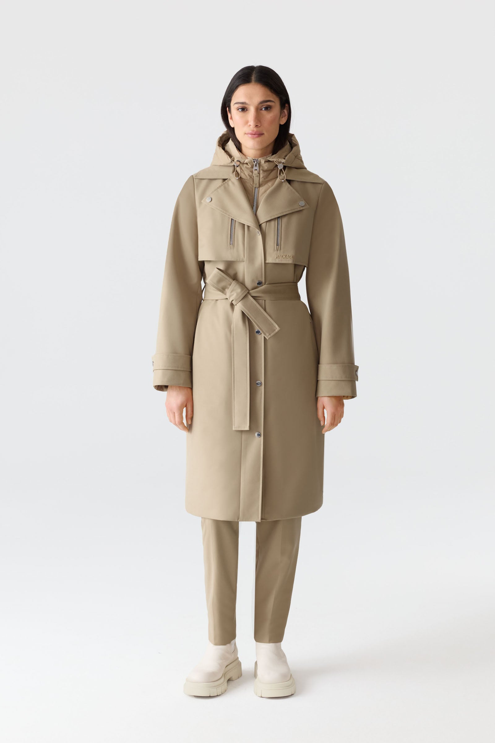 ジャケット・アウター muguet rose midi trench coat muguet rose midi trench coat レディース