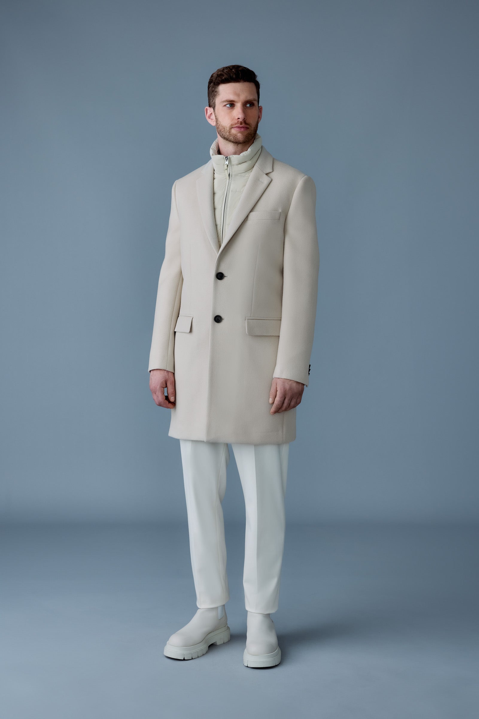 Skai-SLB, 3-in-1 wool coat with removable down liner | Mackage® US