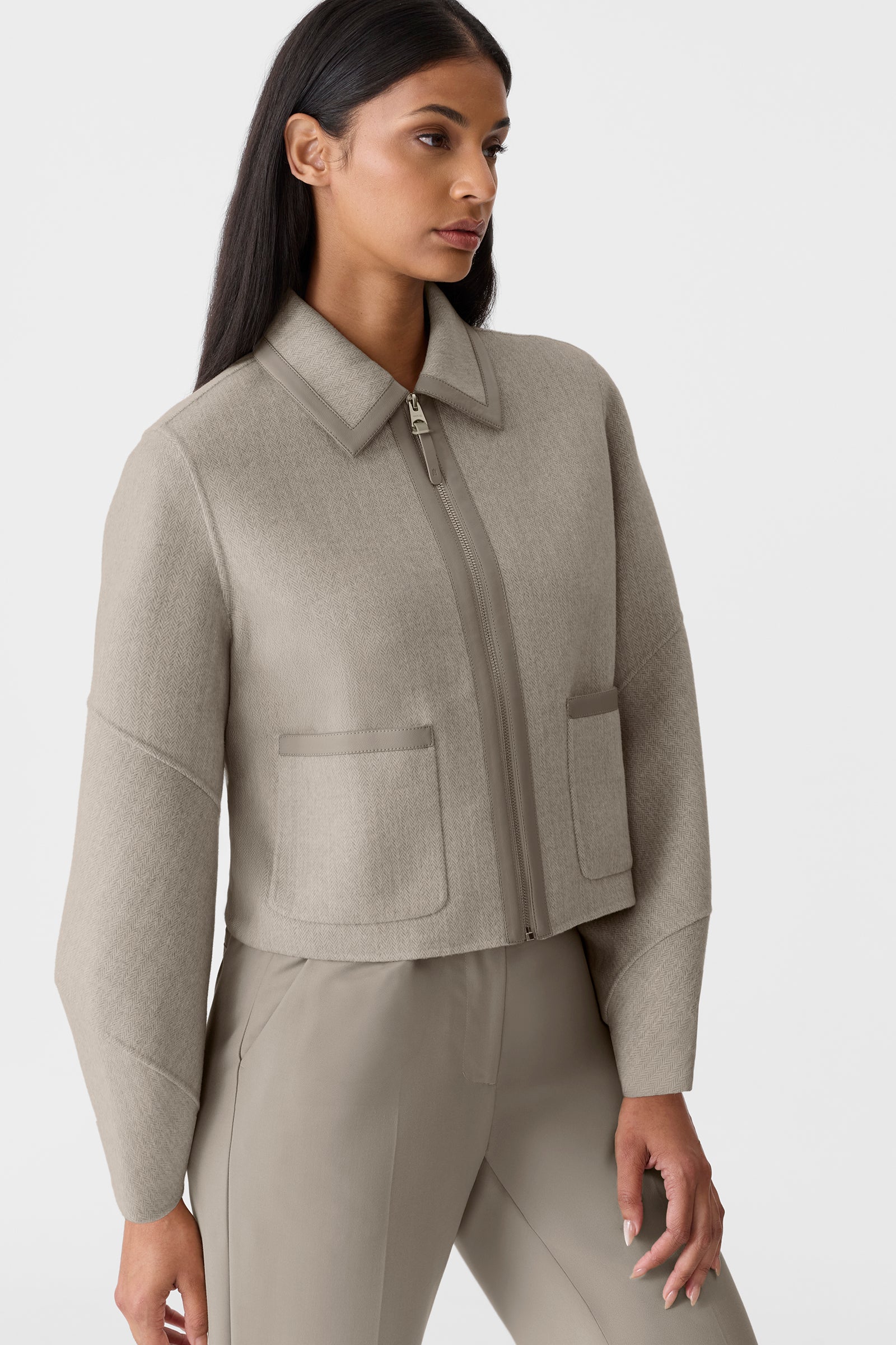 SOLANA-HB Herringbone Wool jacket for Women | Mackage® US
