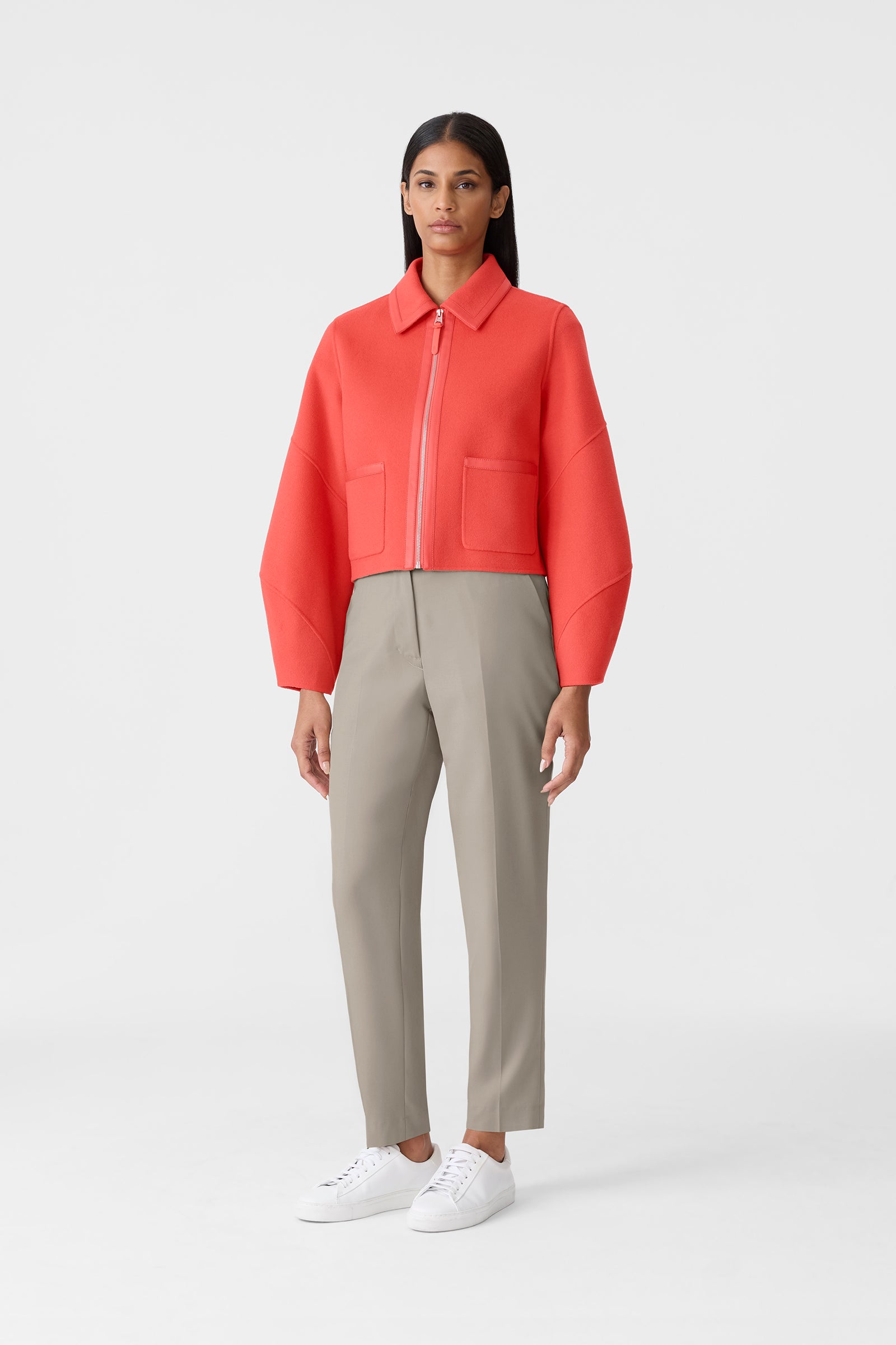 SOLANA-Z double-face wool balloon sleeved short jacket | Mackage® US