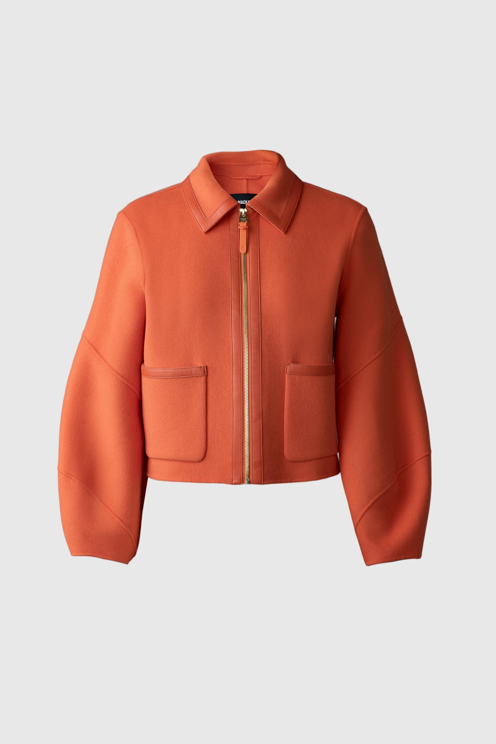 Solana, double-face wool balloon sleeved short jacket